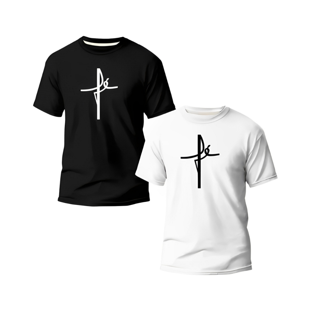 Kit Fé Minimalista – Camisetas Pretas e Brancas