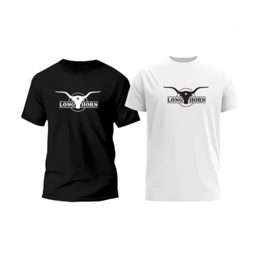 Kit Long Horn Cowboy – Camisetas Preta e Branca