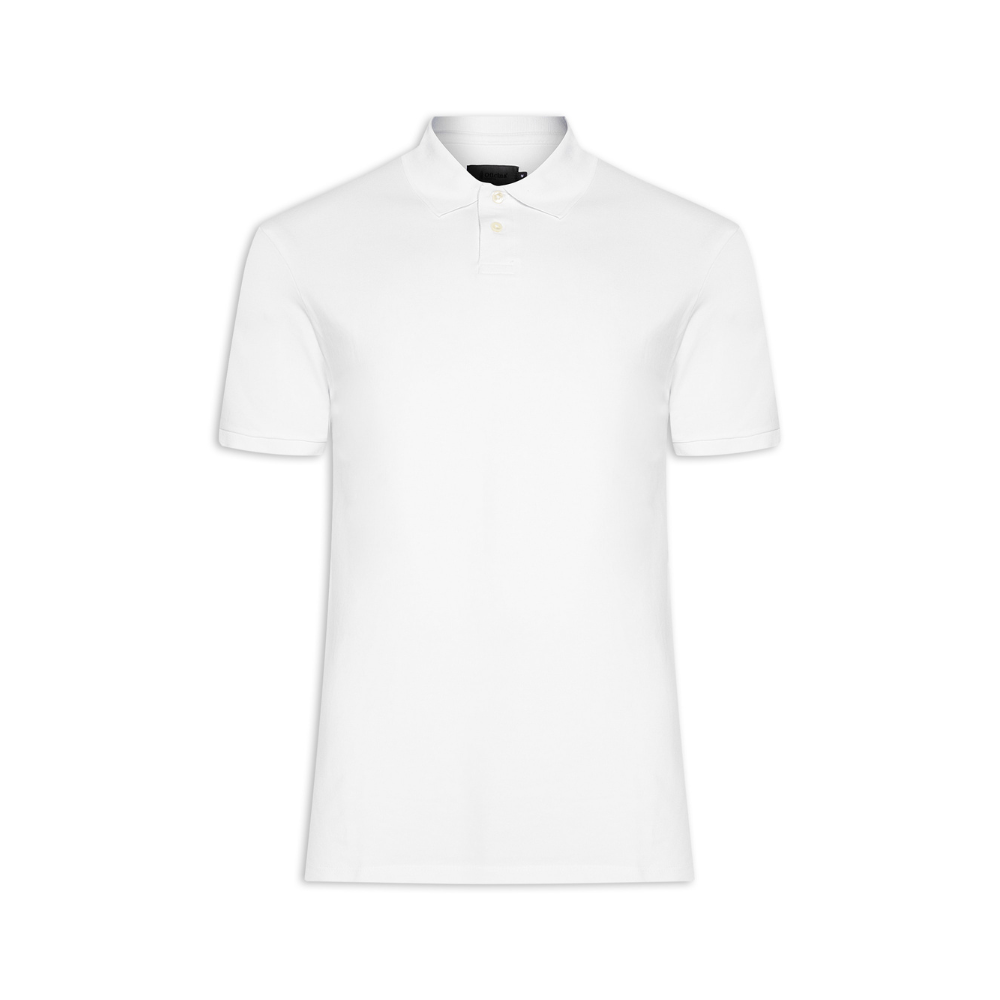 Polo Masculina Piquet Algodão Stretch Manga Curta - Branco