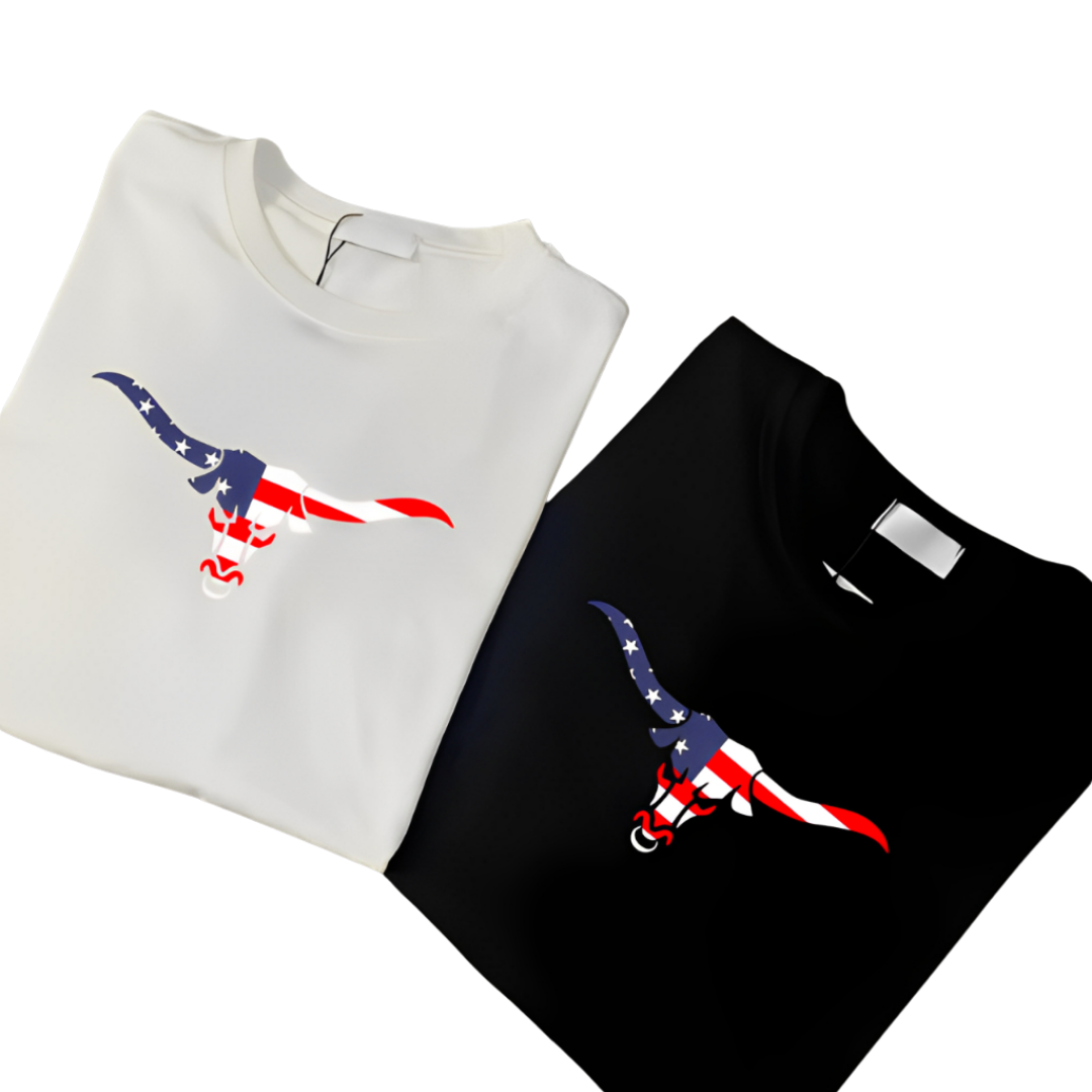 Kit Long Horn Cowboy – Camisetas Preta e Branca
