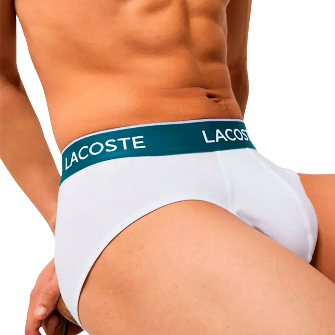 Kit 3 Cuecas Slip Lacoste Essential