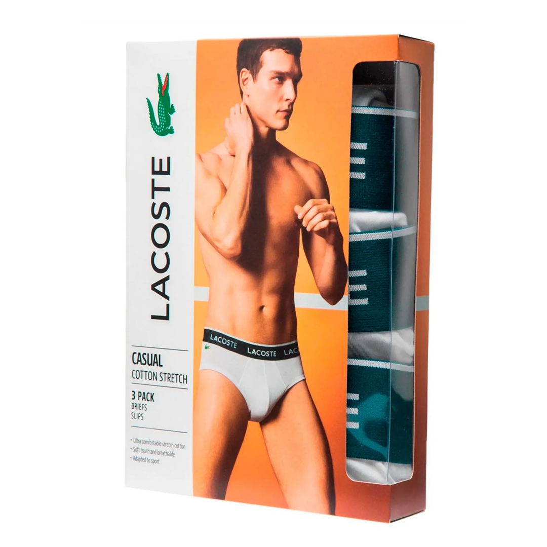 Kit 3 Cuecas Slip Lacoste Essential