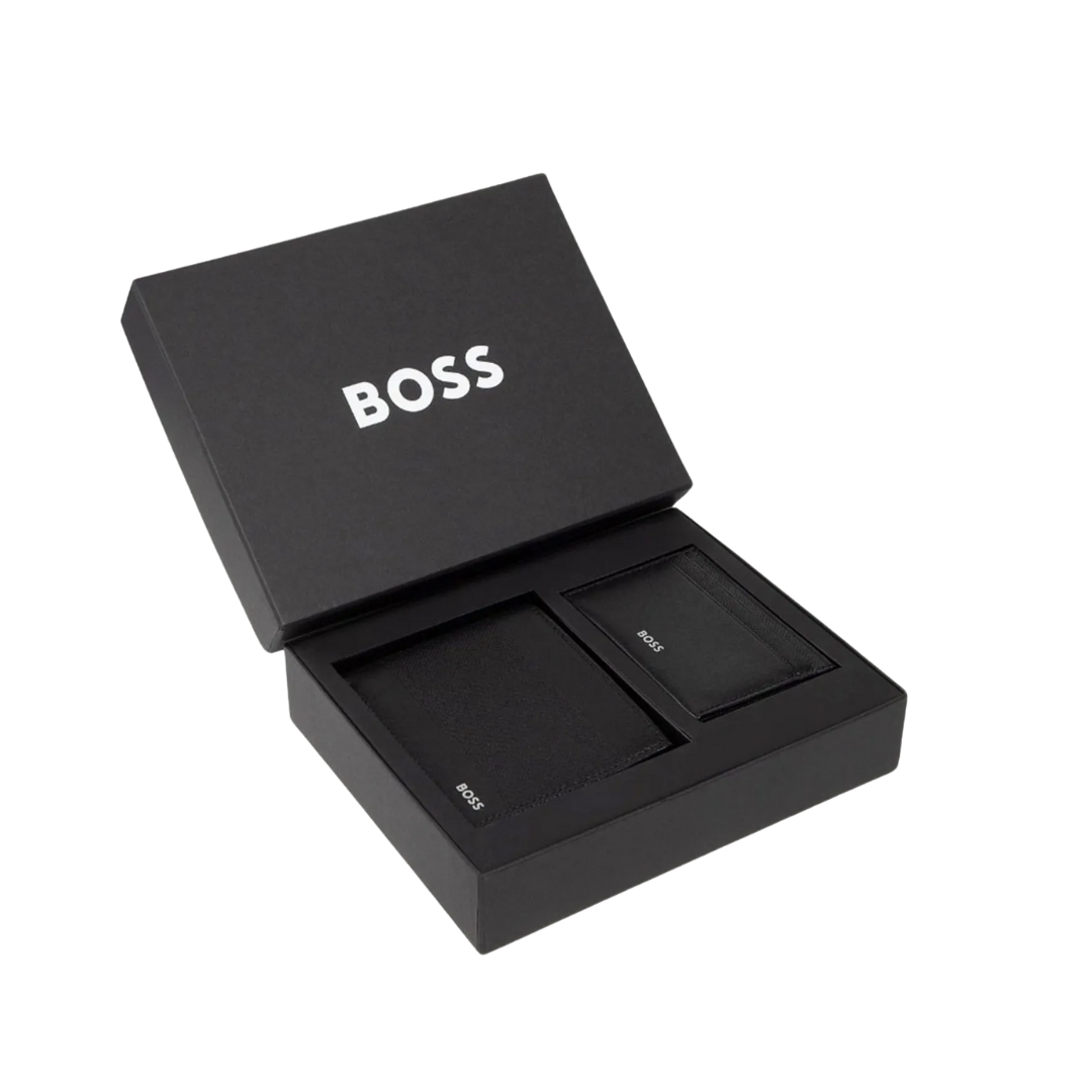 Kit Carteira + Porta Cartão BOSS em Couro – Edição Premium