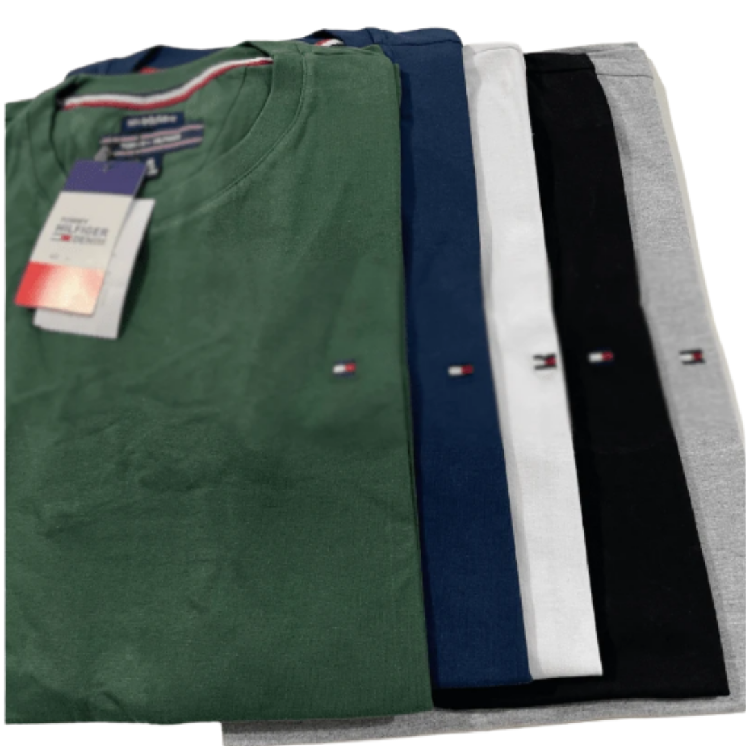 Kit 5 Camisetas Básicas Tommy Hilfiger