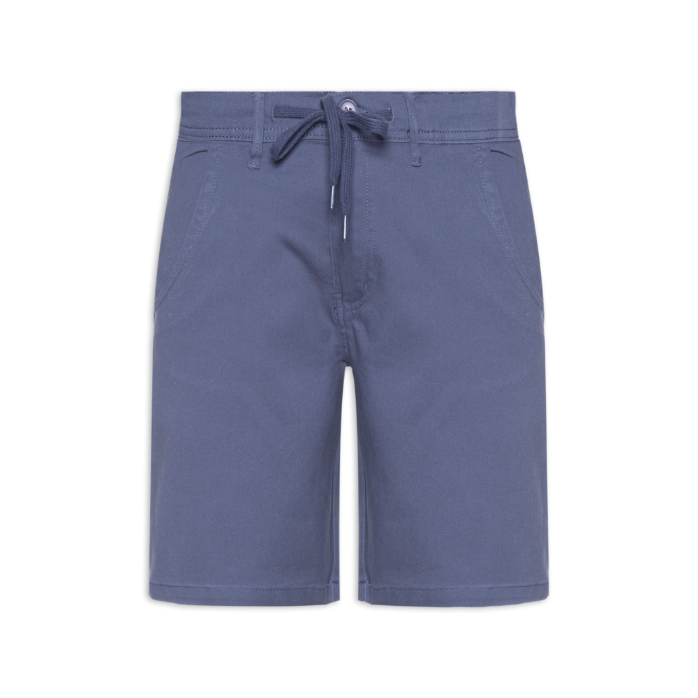Bermuda Masculina Sarja Com Elástico No Cós Básica - Azul