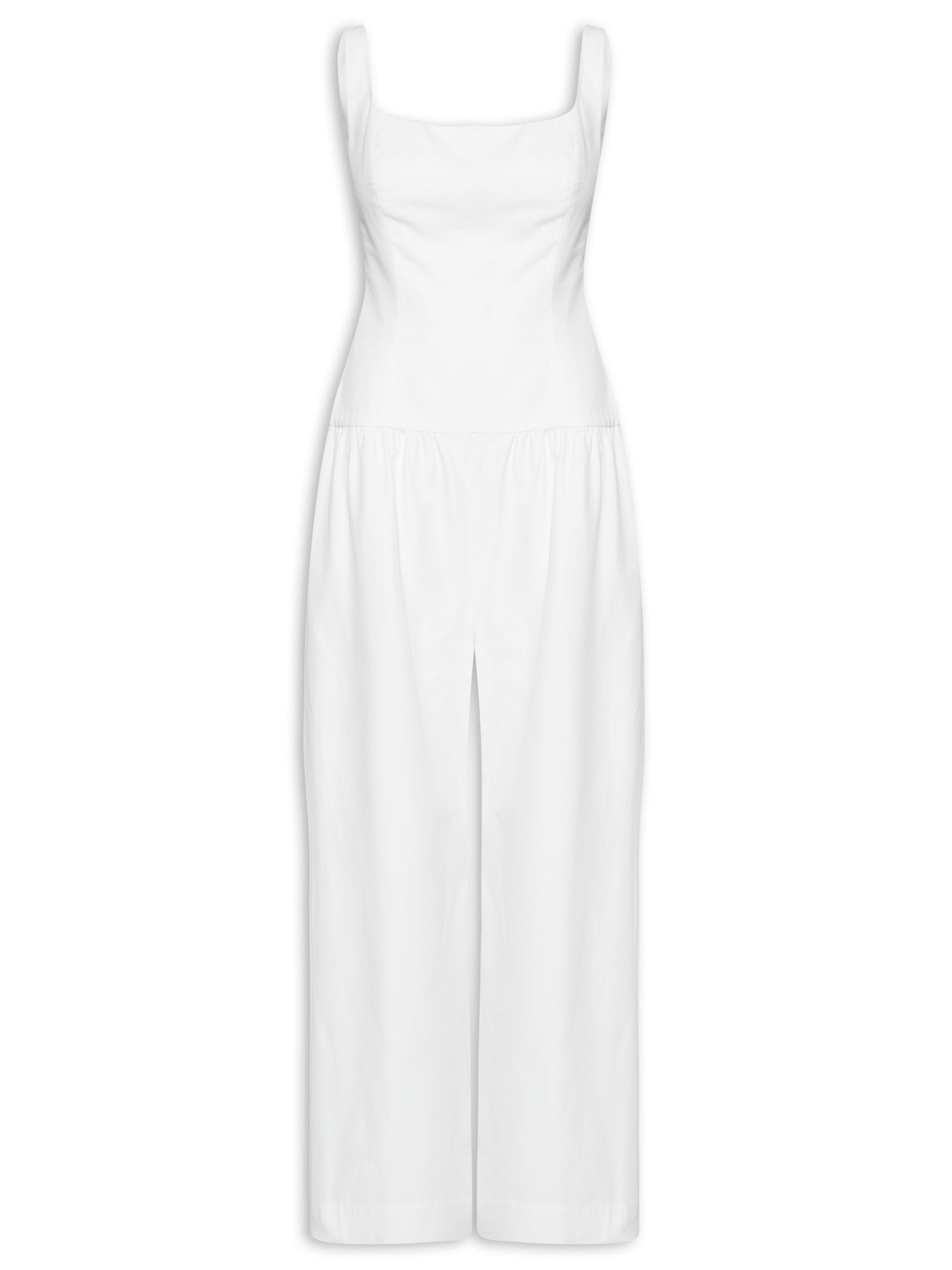 Macacão Feminino Amarração Decote Frente - Off White