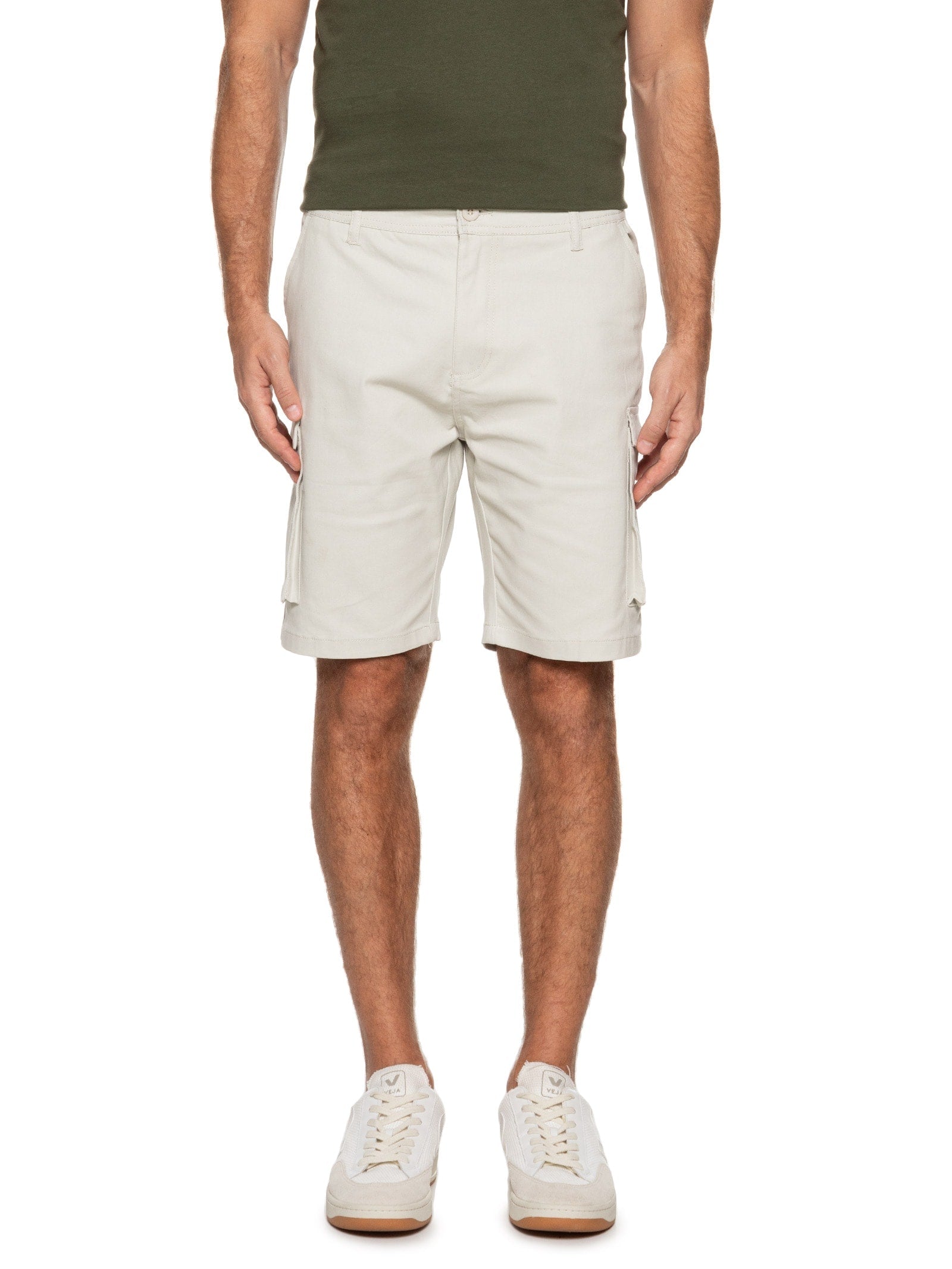 Bermuda Masculina Sarja Bolso Cargo - Azul - Imagem 3