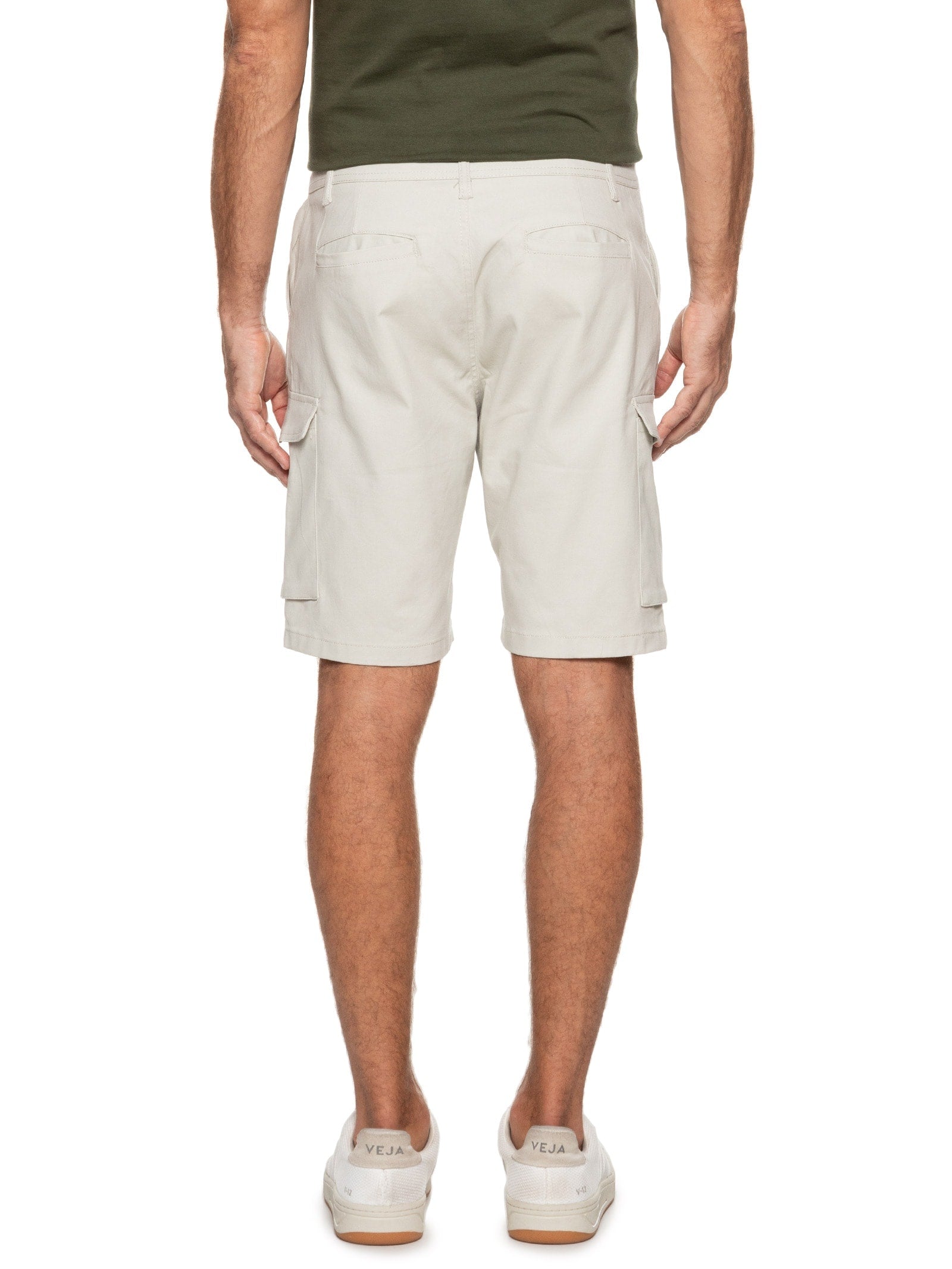 Bermuda Masculina Sarja Bolso Cargo - Azul - Imagem 4