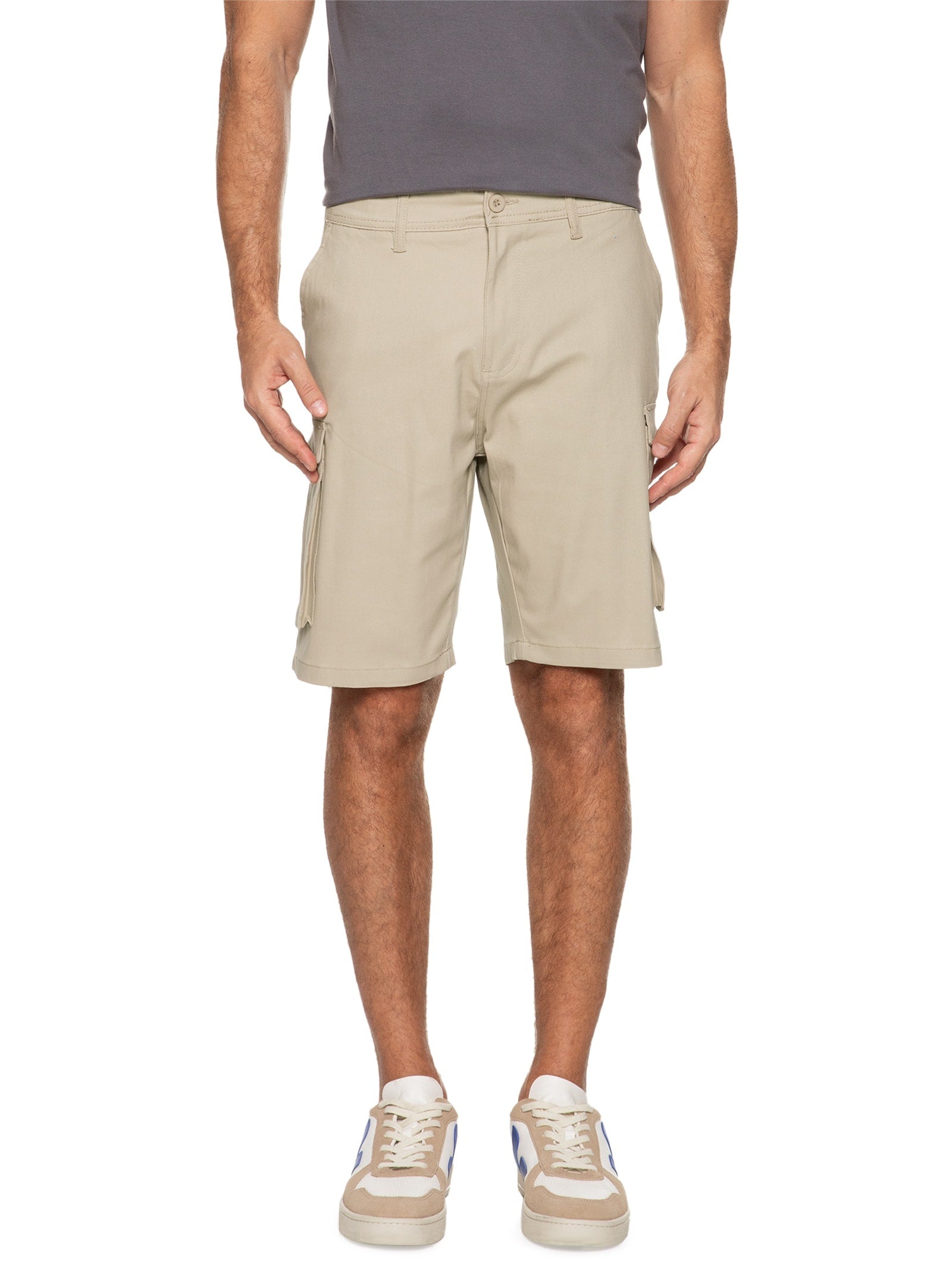 Bermuda Masculina Em Sarja Cargo - Bege - Imagem 3