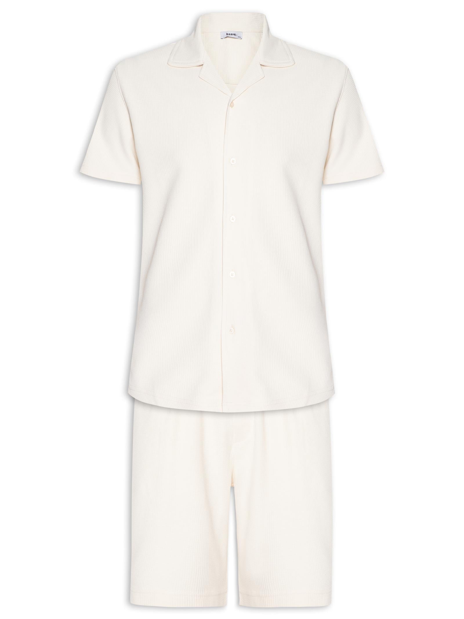 Conjunto Masculino Básico Camisa Manga Curta e Short - Azul