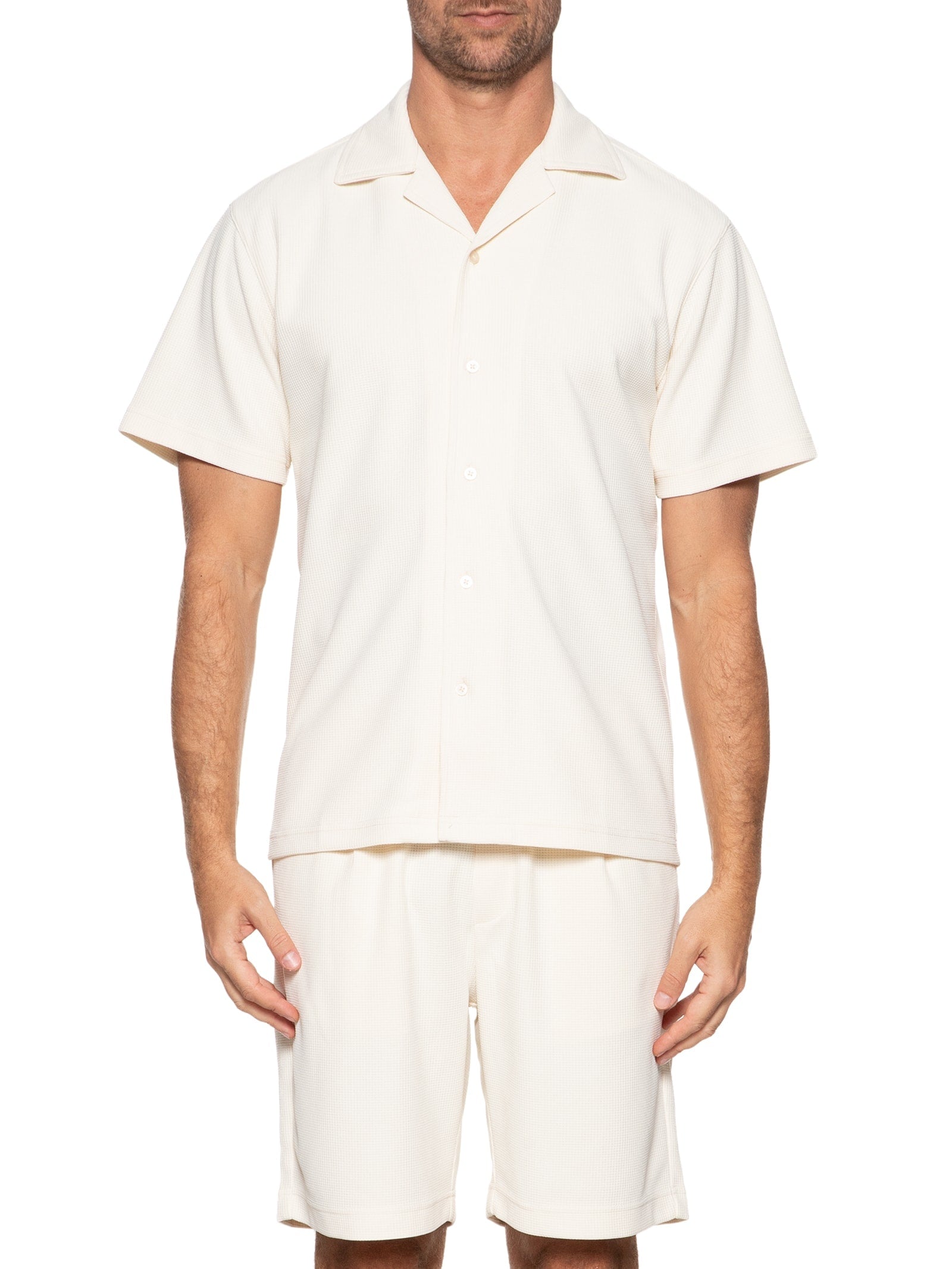 Conjunto Masculino Básico Camisa Manga Curta e Short - Azul - Imagem 3