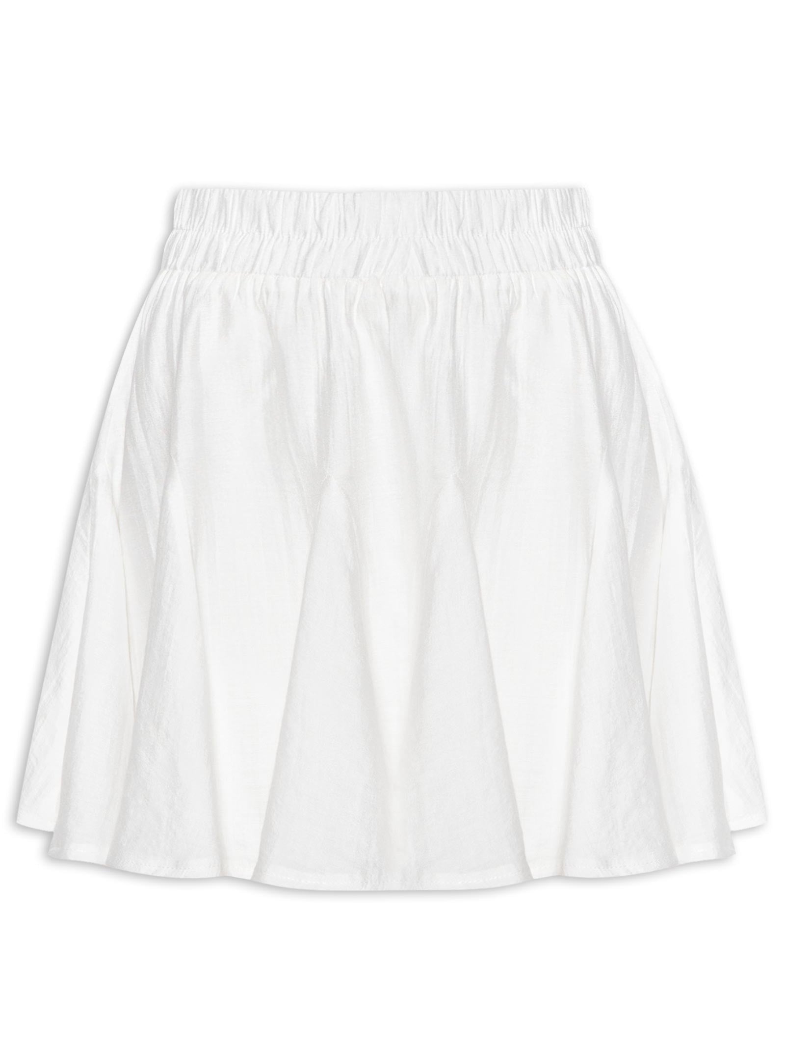 Saia Evasê Acetinada - Off White