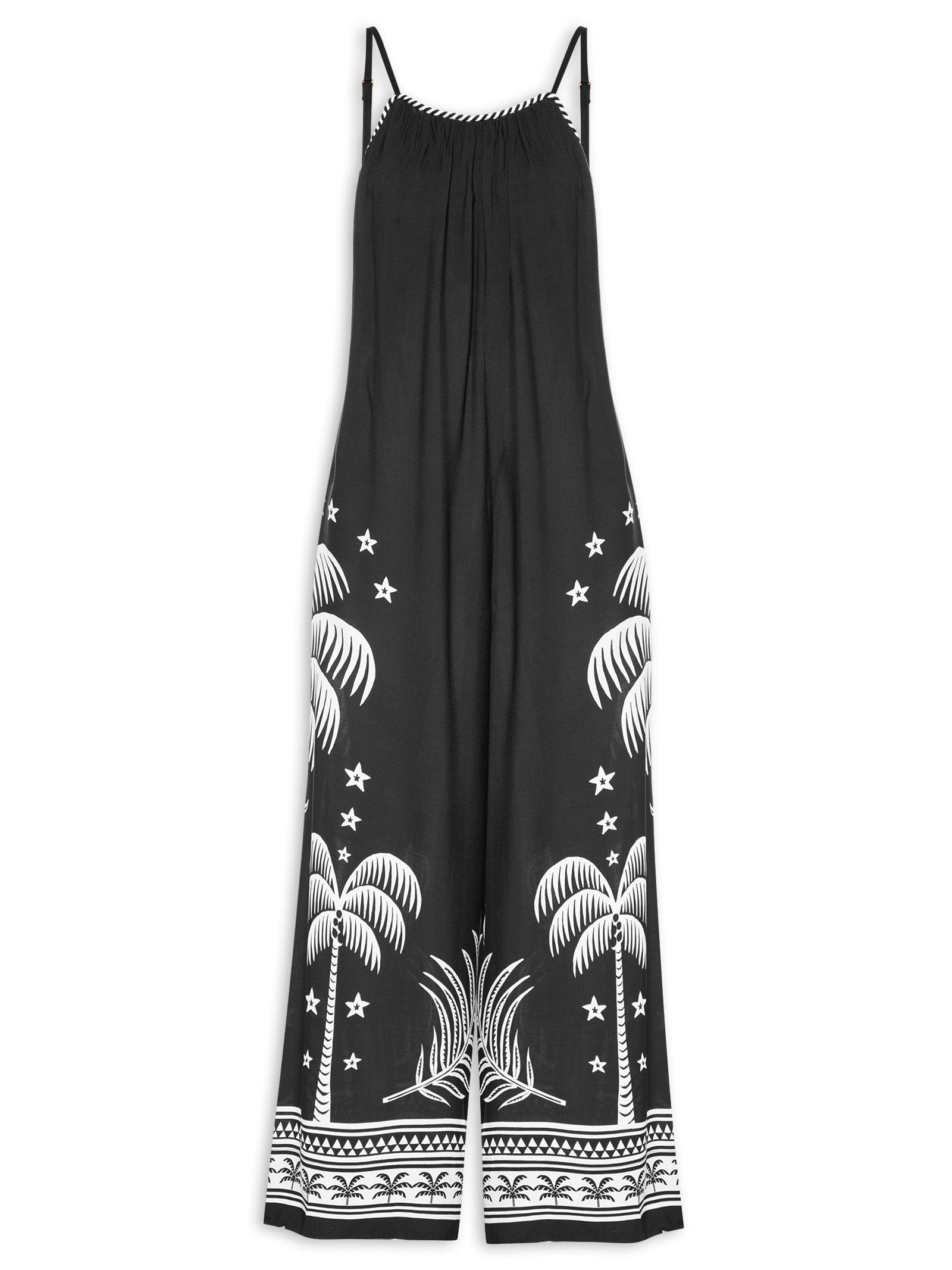 Macacão Feminino Corselet Pantalona - Preto