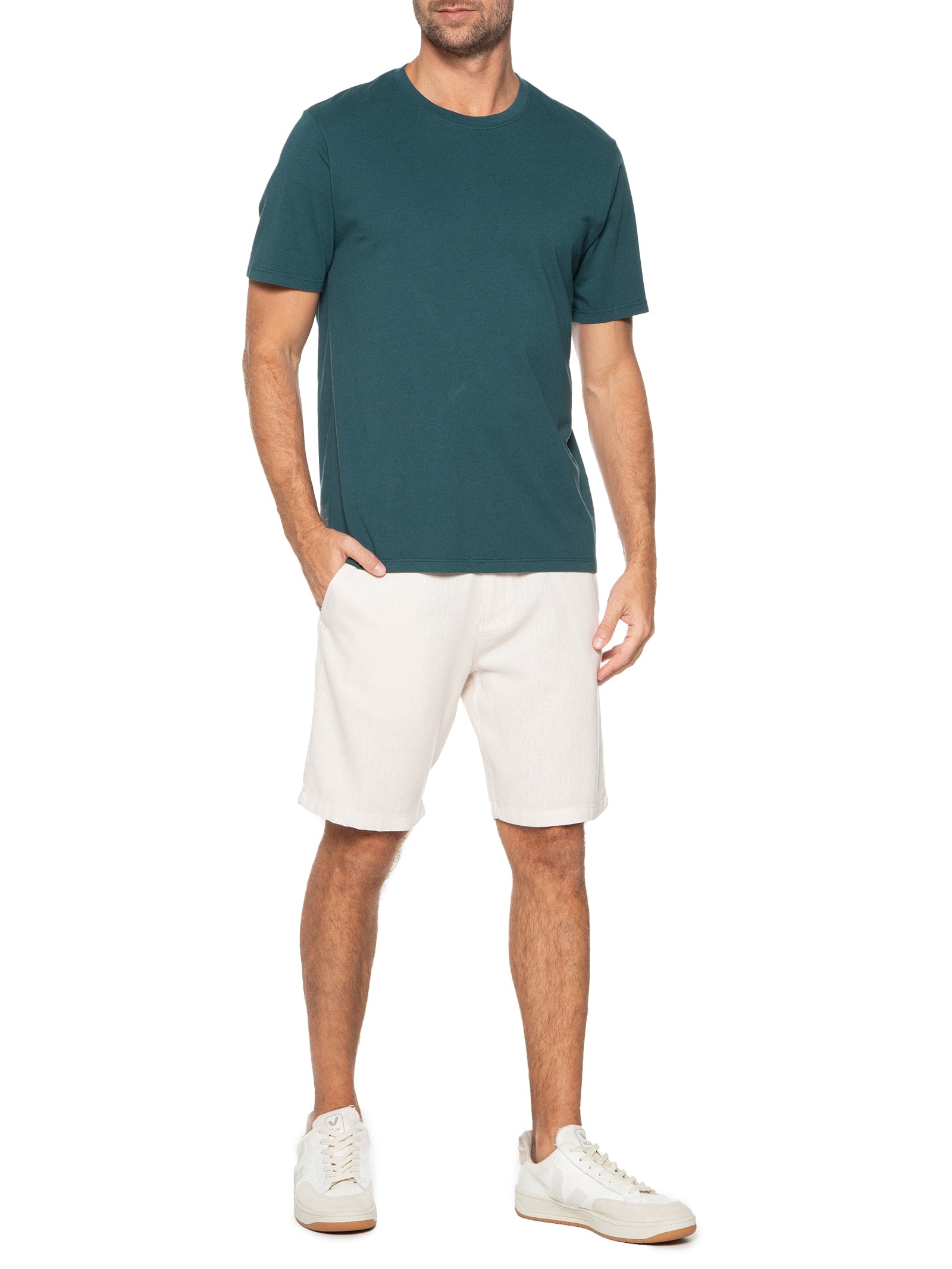 Bermuda Feminina Linho - Off White - Imagem 2