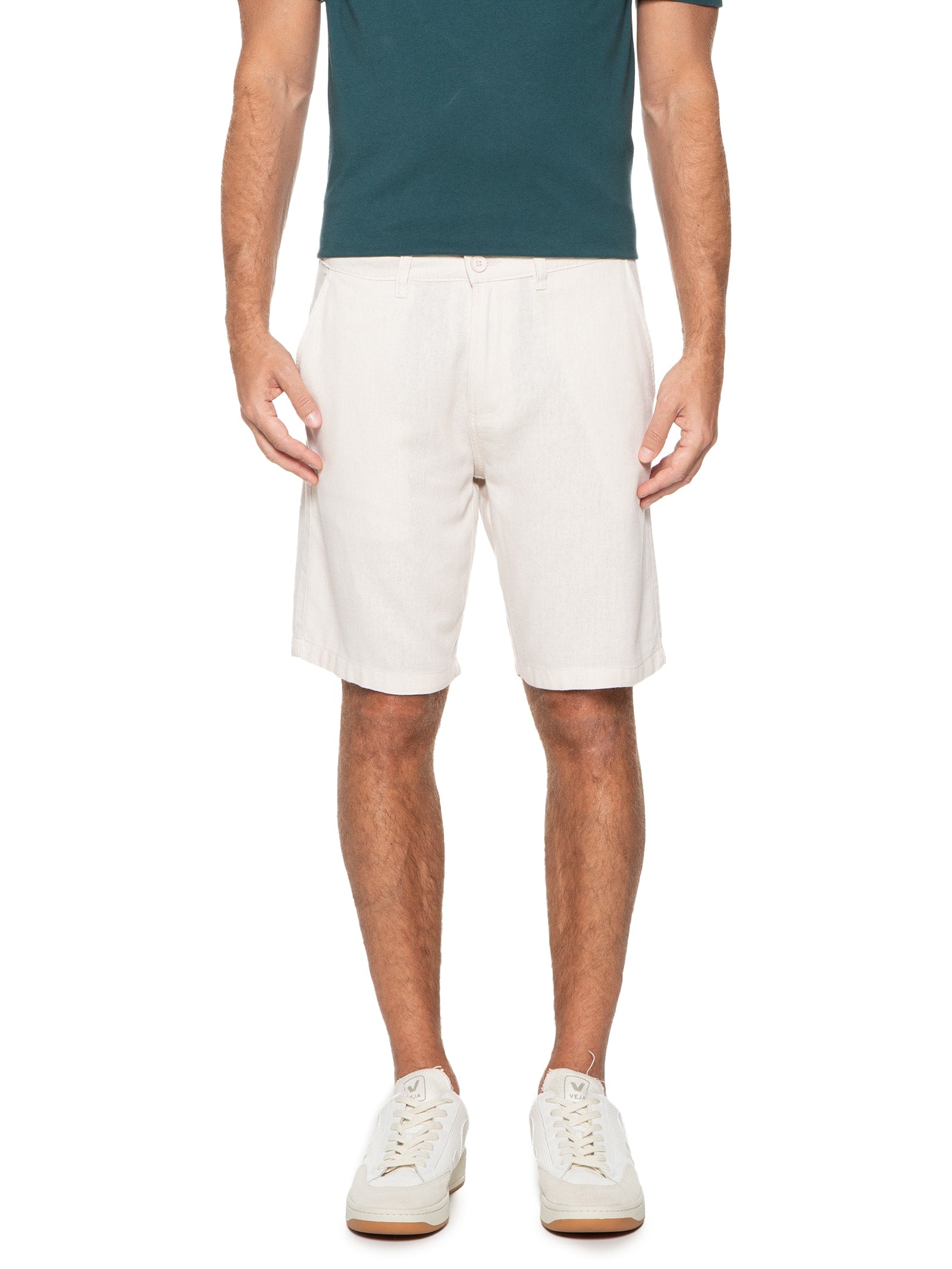 Bermuda Feminina Linho - Off White - Imagem 3