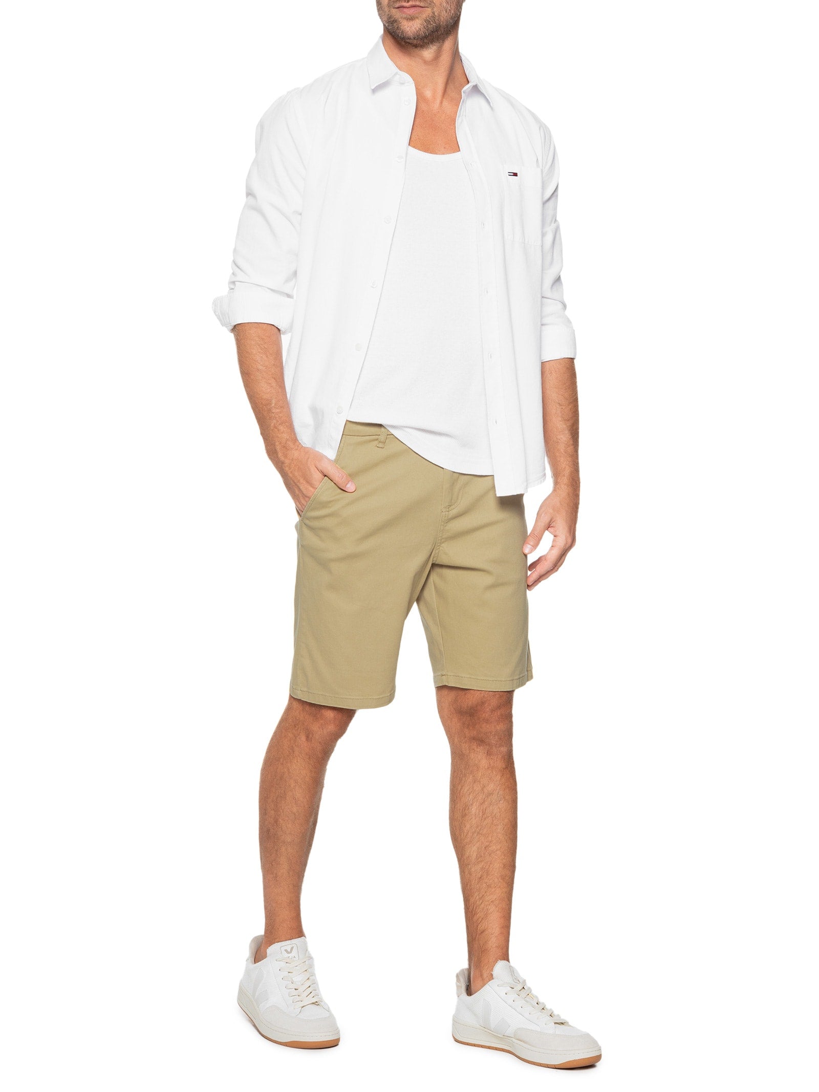 Bermuda Masculina Chino Moline Color - Bege - Imagem 2