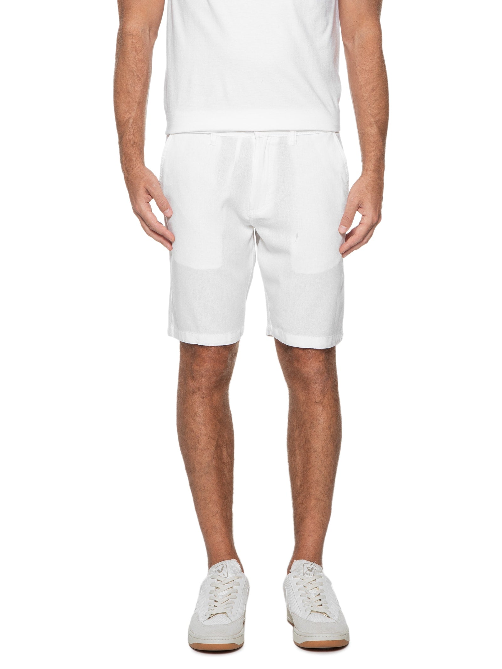 Bermuda Masculina Em Linho - Branco