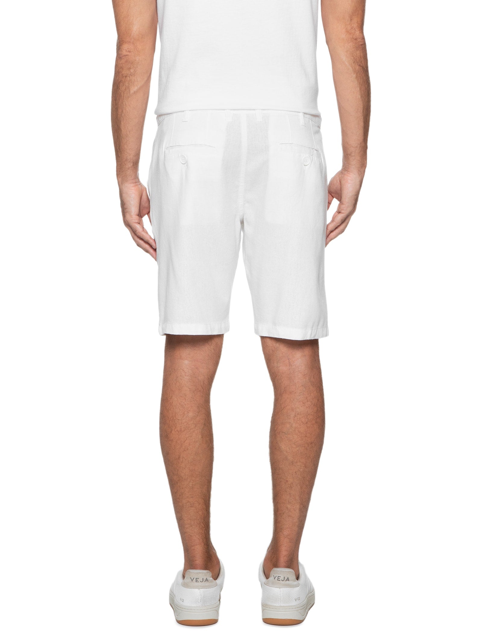 Bermuda Masculina Em Linho - Branco