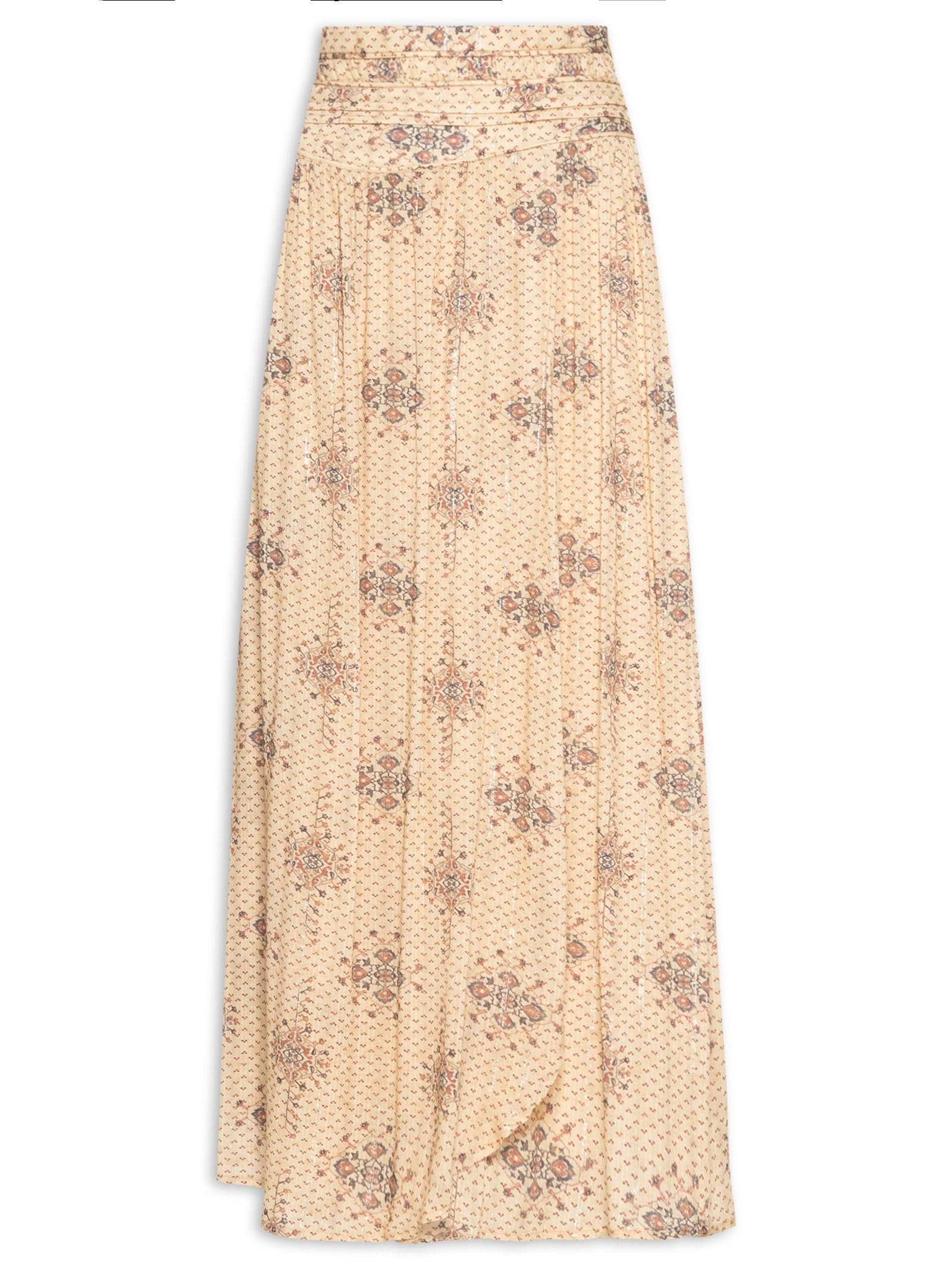 Saia Midi Estampa Brisa - Bege
