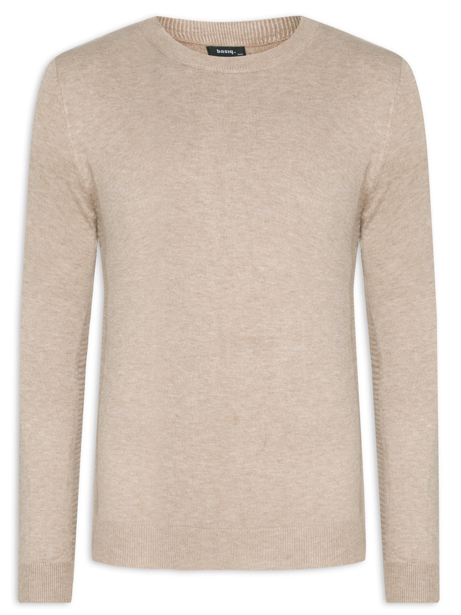 Suéter Masculino Tricot Gola Redonda Com Detalhe Em Relevo Na Lateral - Cinza