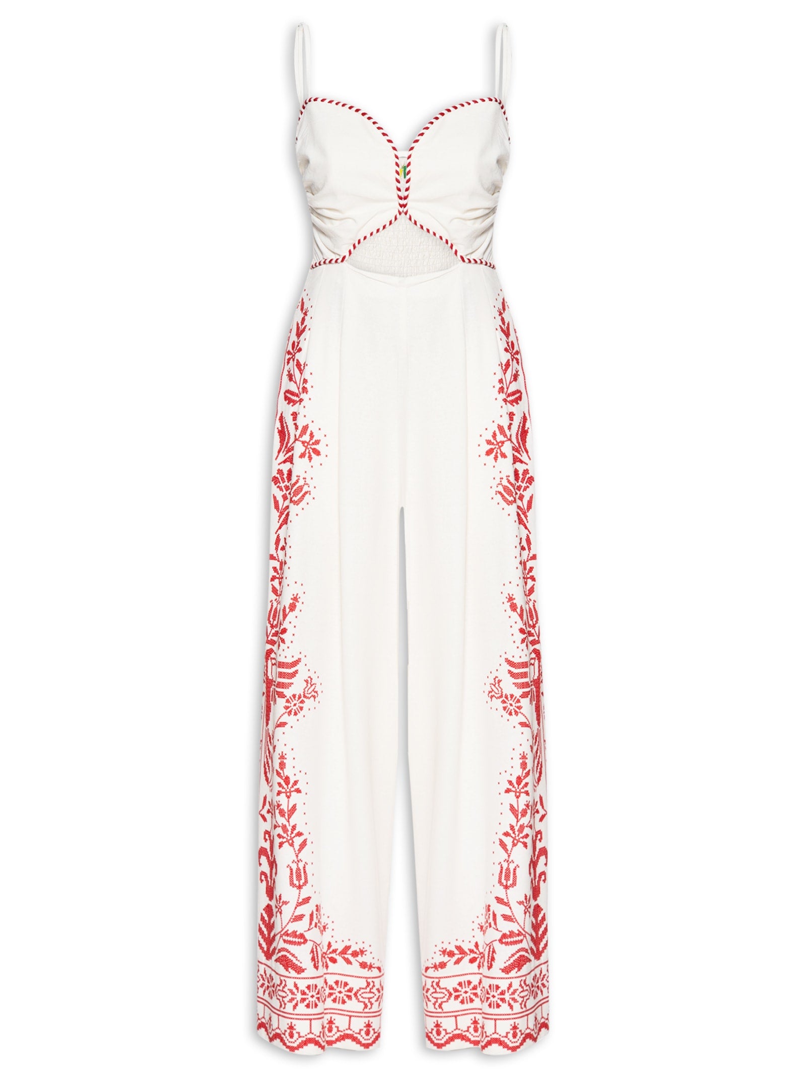 Macacão Feminino Pantalona Com Cinto - Bege