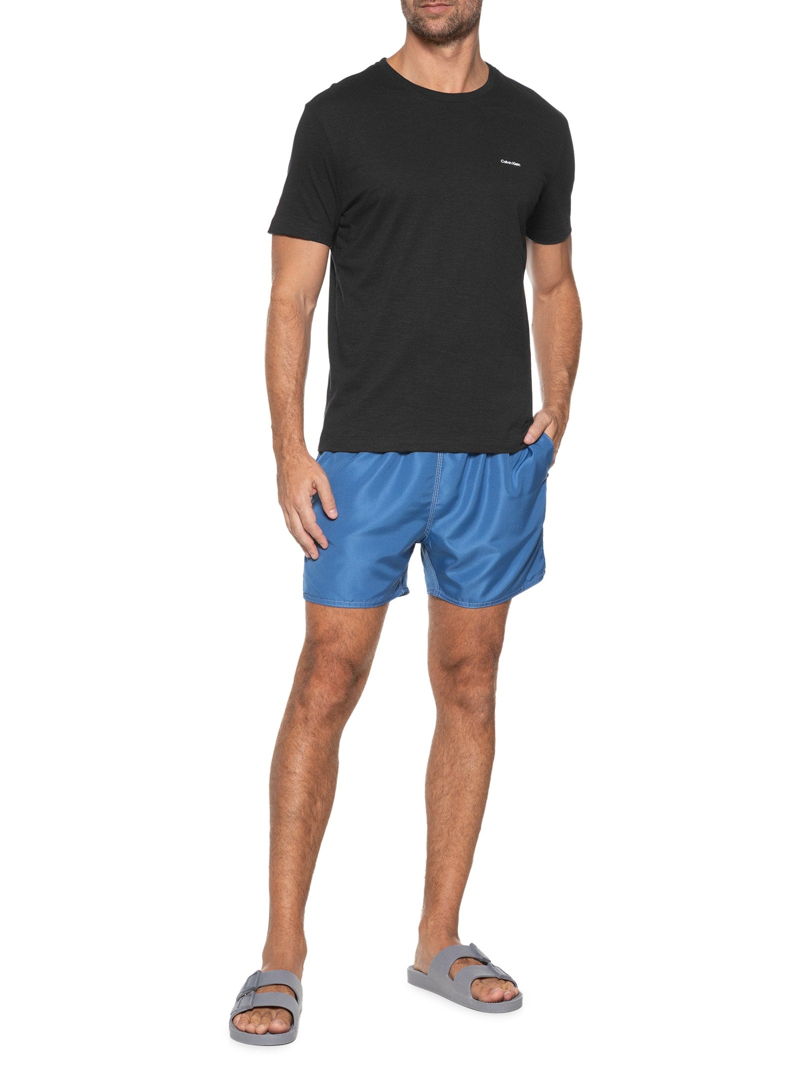 Short Masculino Beachwear Básico - Azul