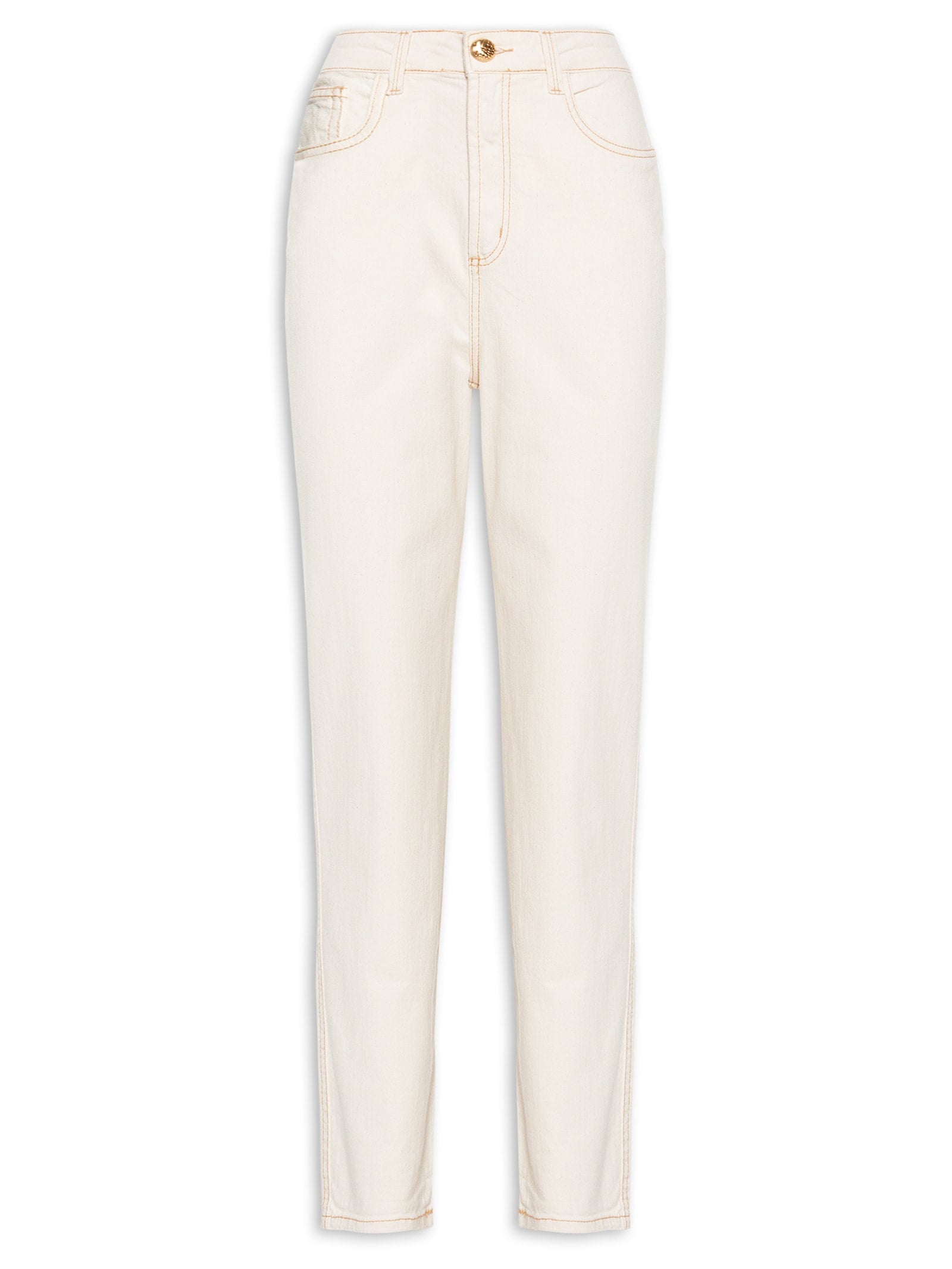 Calça Feminina Sarja Boot Cut Super High - Off White