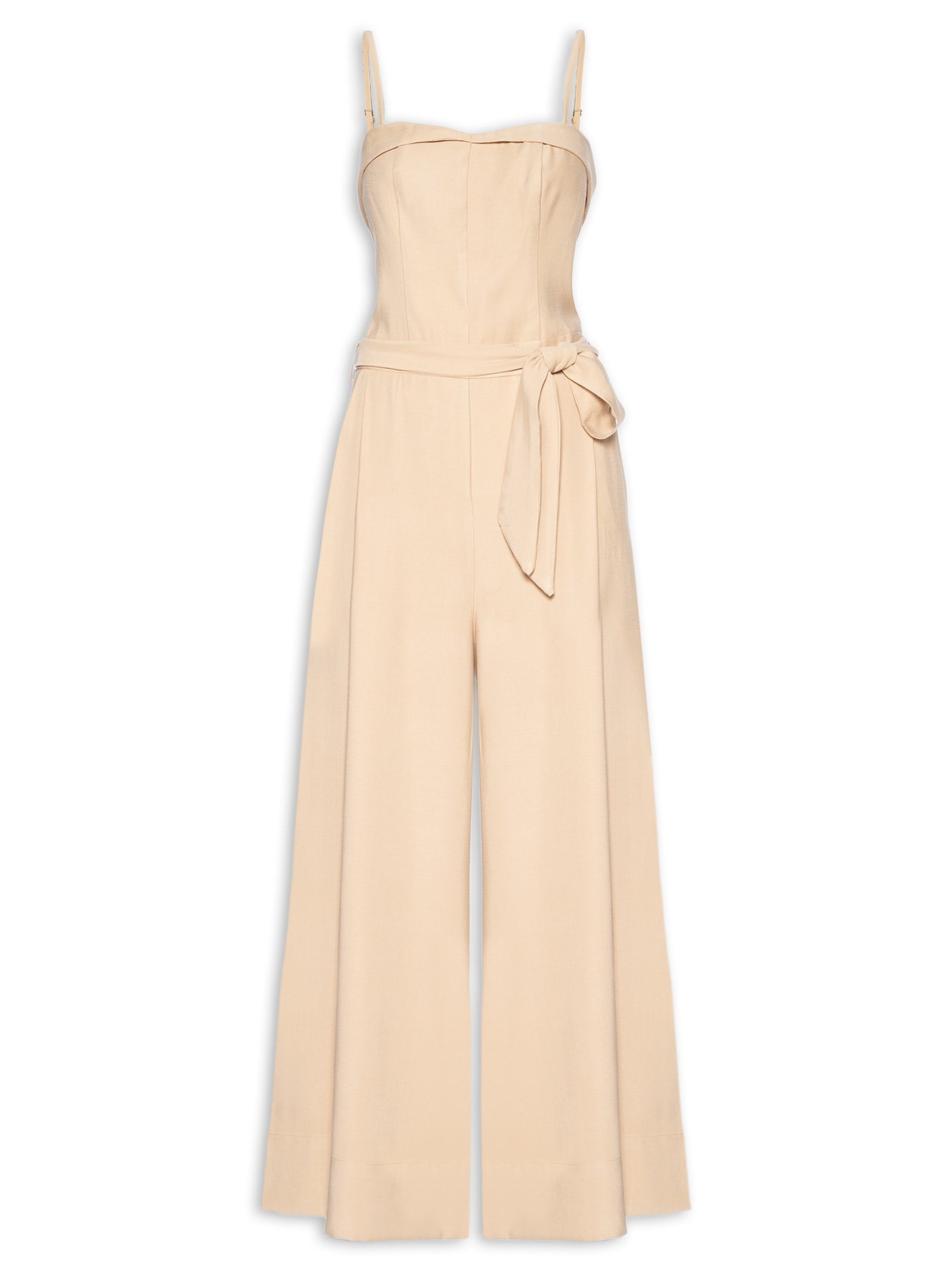 Macacão Feminino Alfaiataria Cargo - Bege