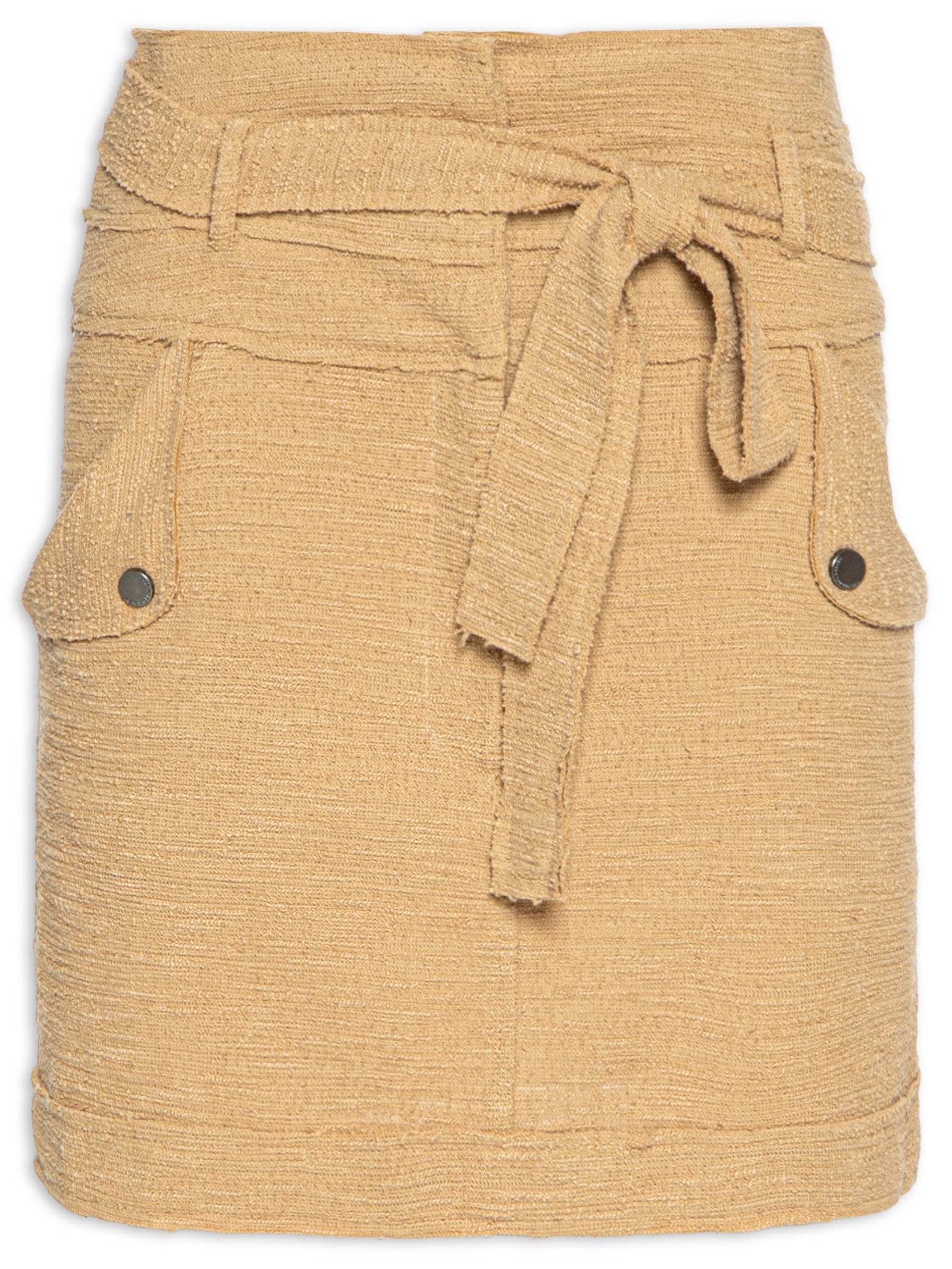 Calça Feminina Sarja Boca Reta Bege Biscoito - Bege