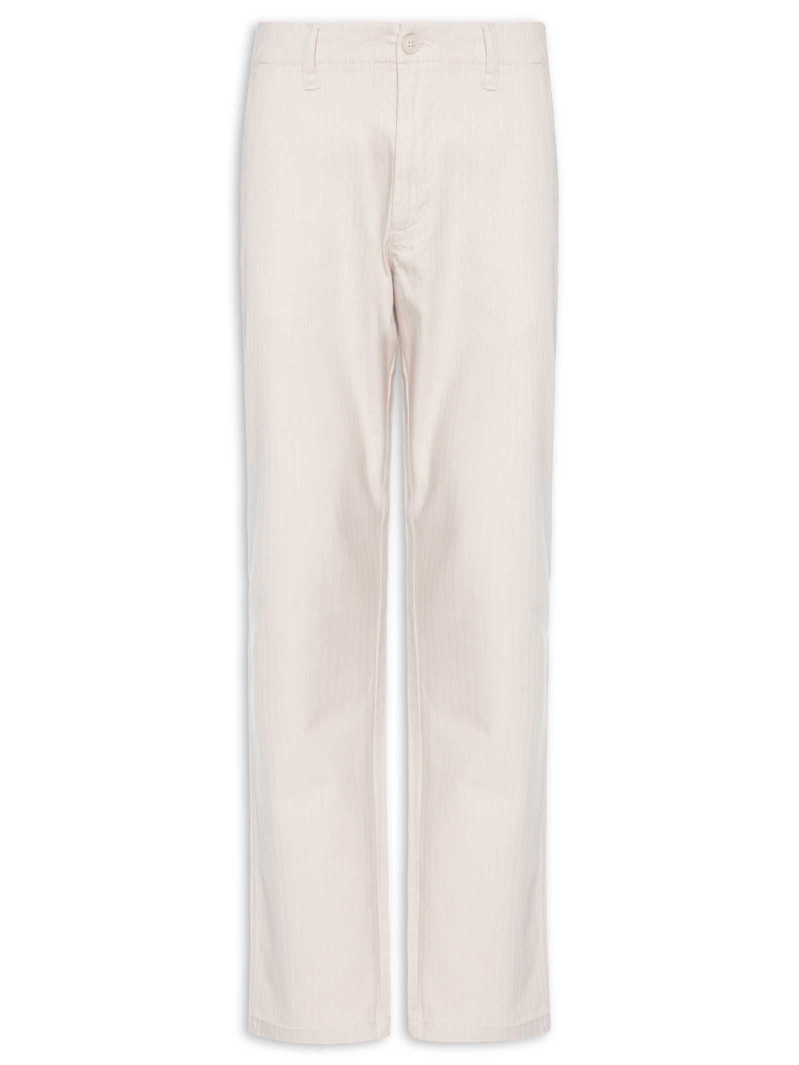 Calça Feminina Sarja Boca Reta Bege Biscoito - Bege