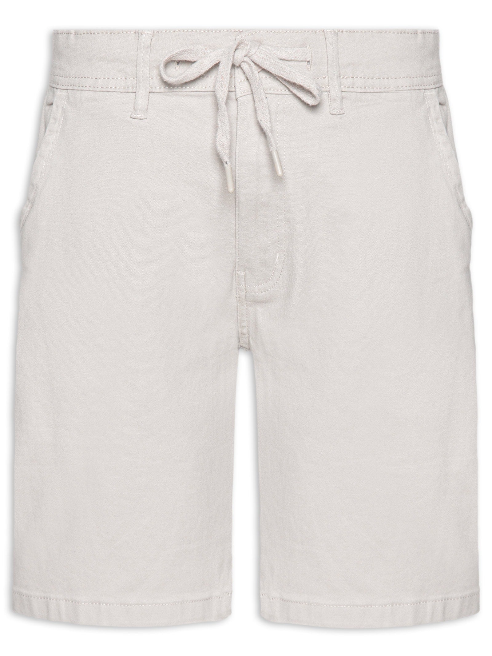 Bermuda Masculina Sarja Com Elástico No Cós Básica - Bege