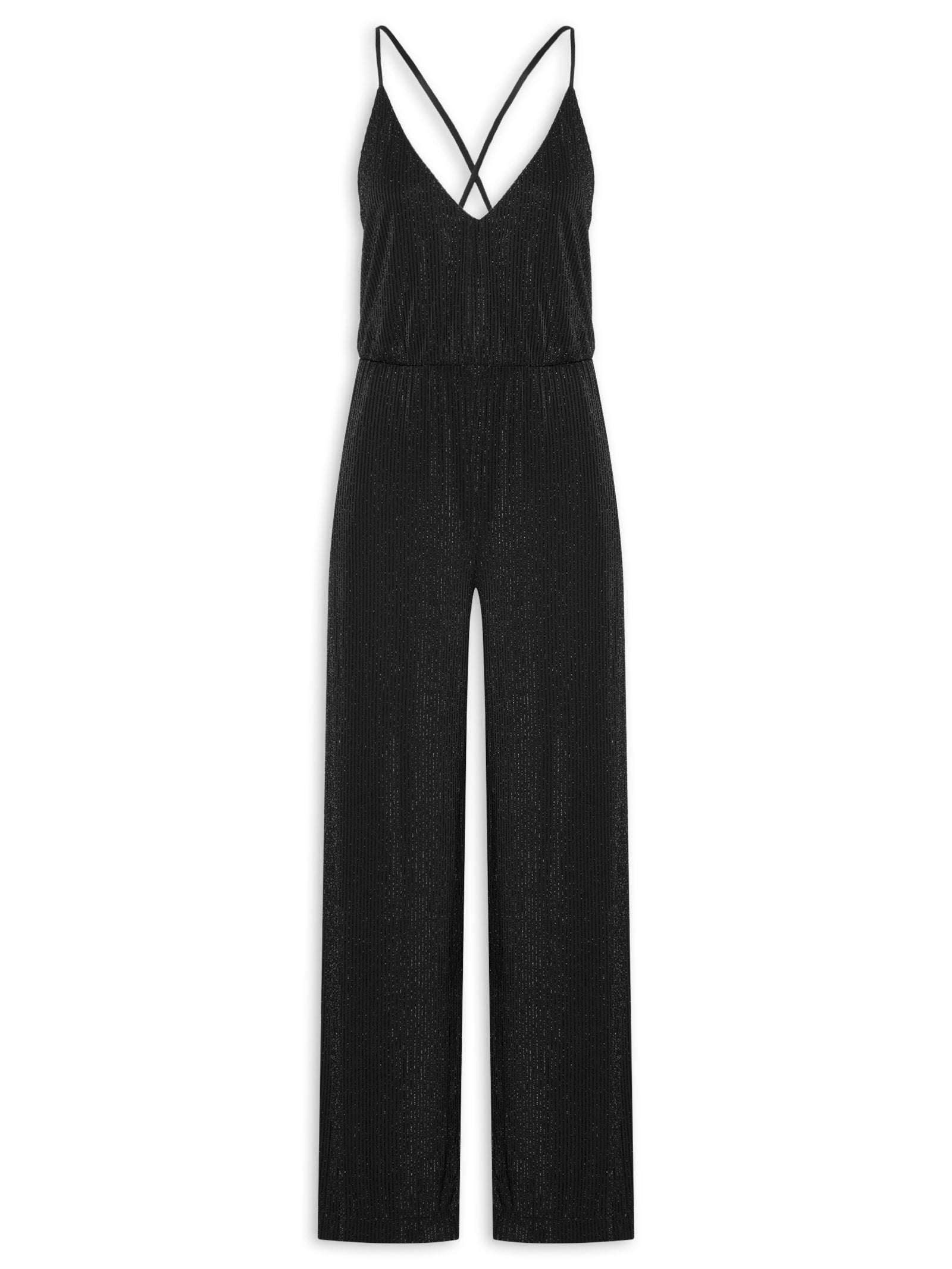 Macacão feminino Malha Pantalona - Preto