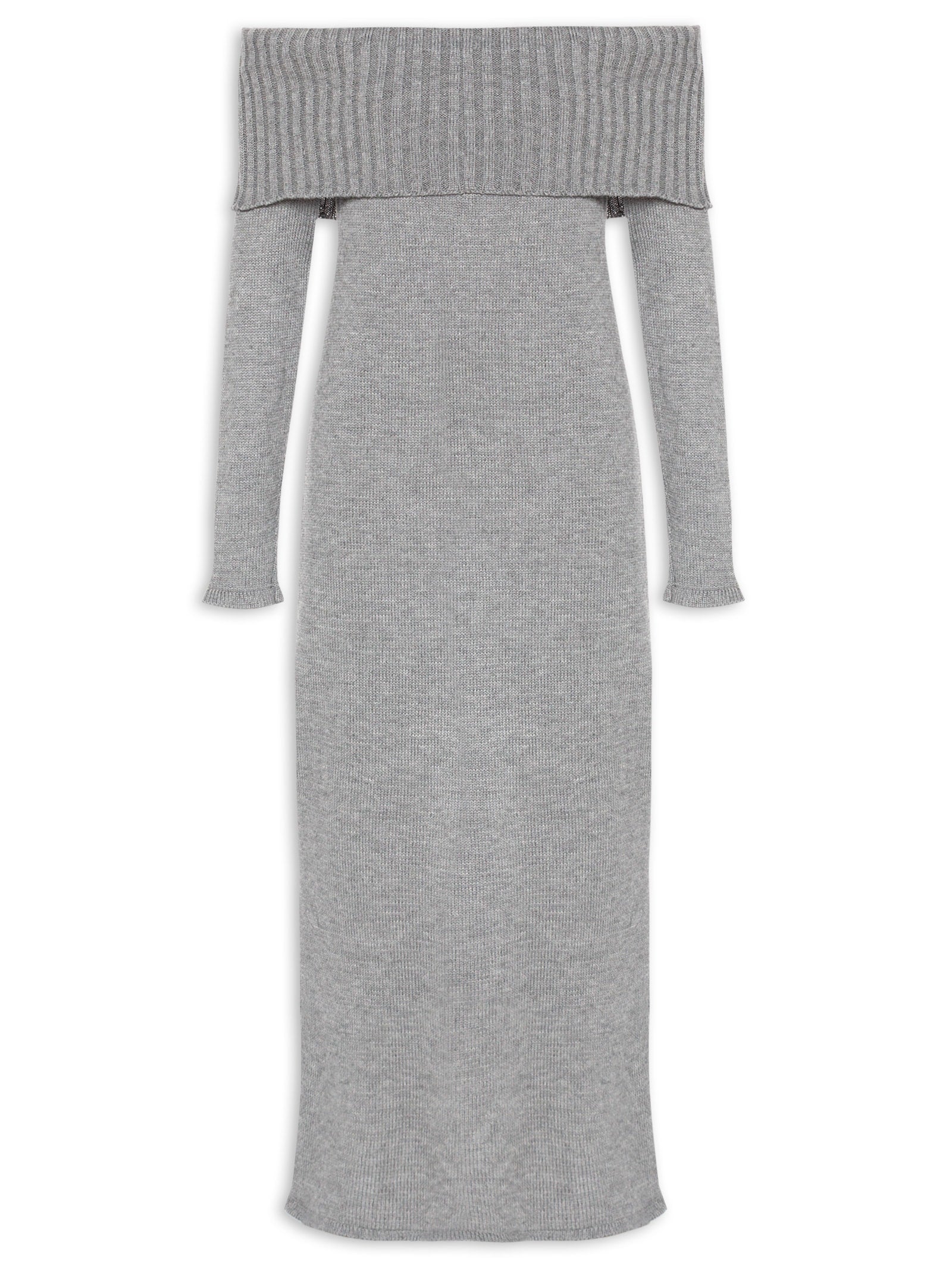 Vestido De Tricot Ombro À Ombro - Preto