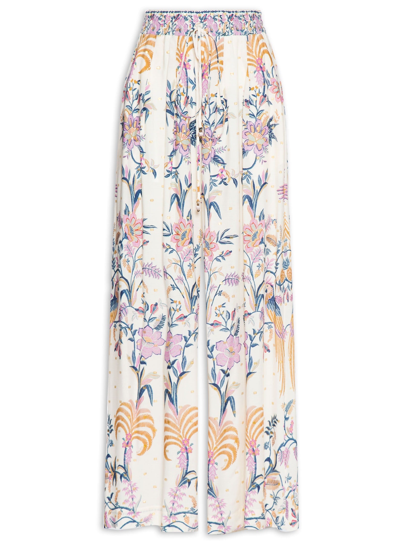 Calça Feminina Sarja Boca Reta Bege Biscoito - Bege