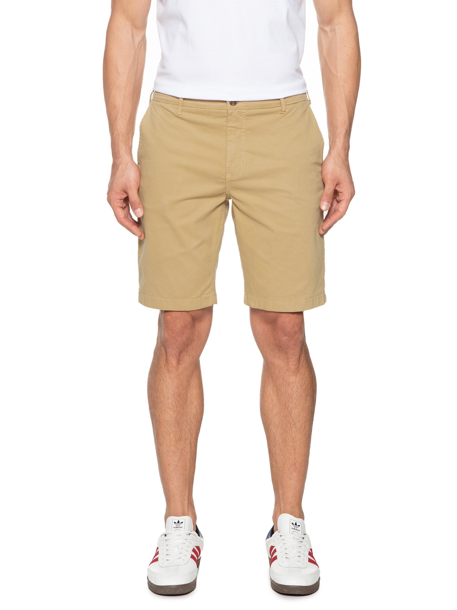 Bermuda Masculina Chino Básica Em Sarja - Bege - Imagem 3