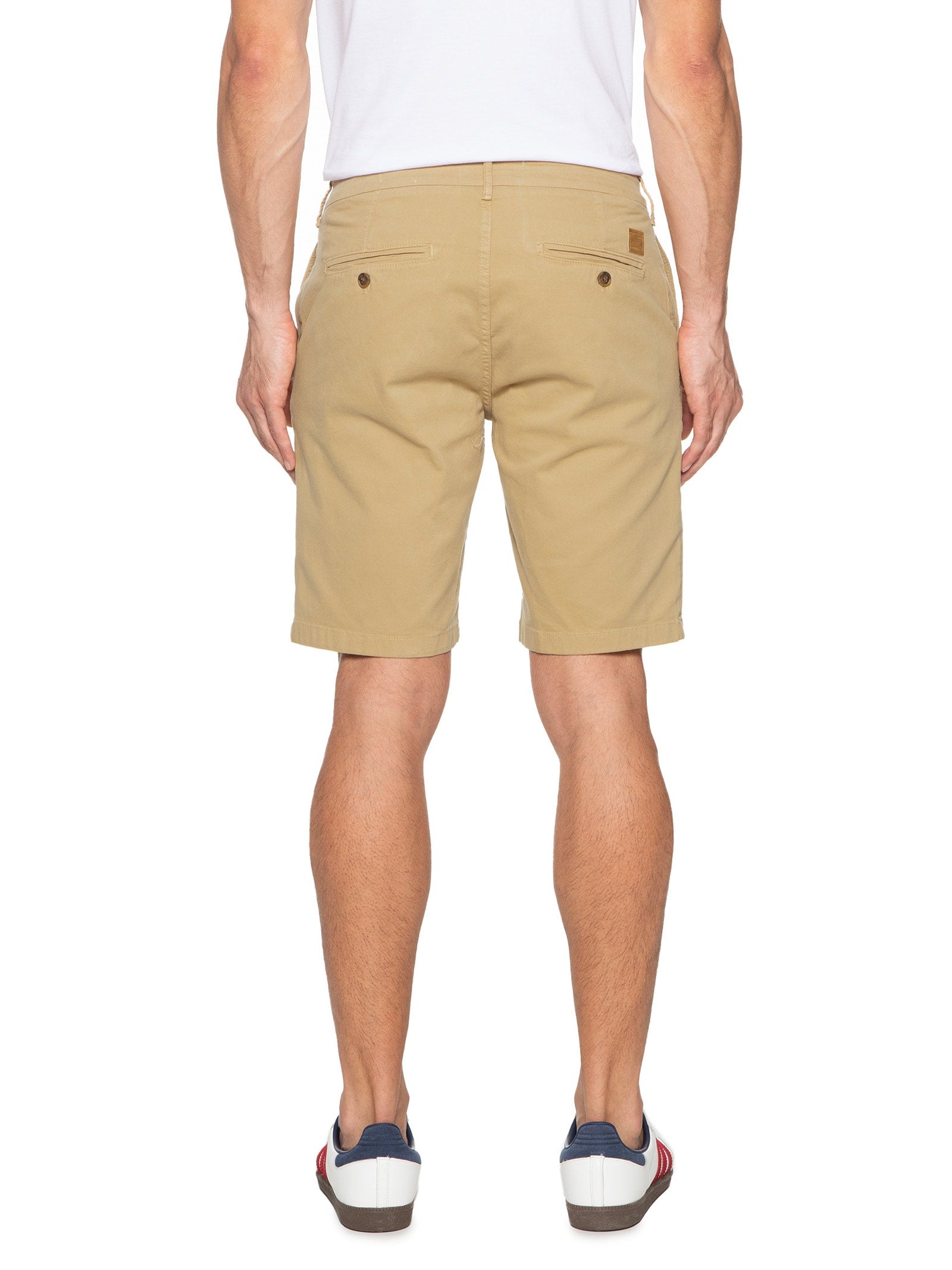 Bermuda Masculina Chino Básica Em Sarja - Bege - Imagem 4