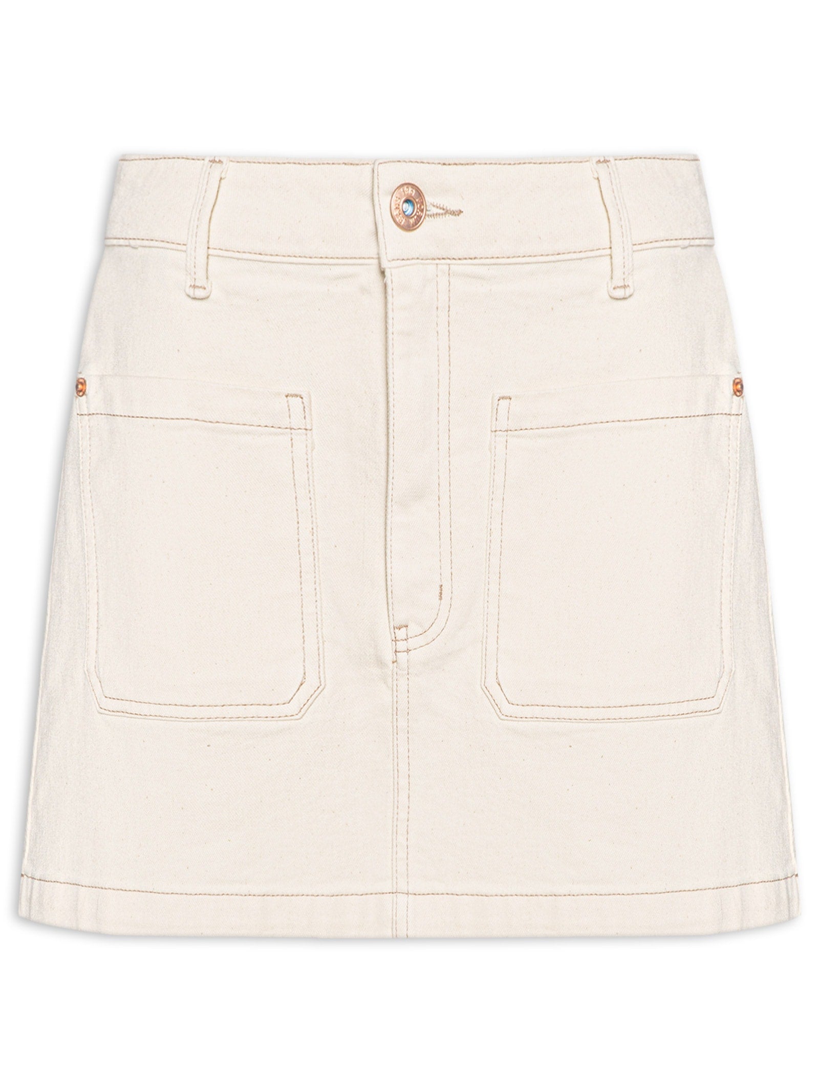 Bermuda Masculina Sarja Bolso Cargo - Off White