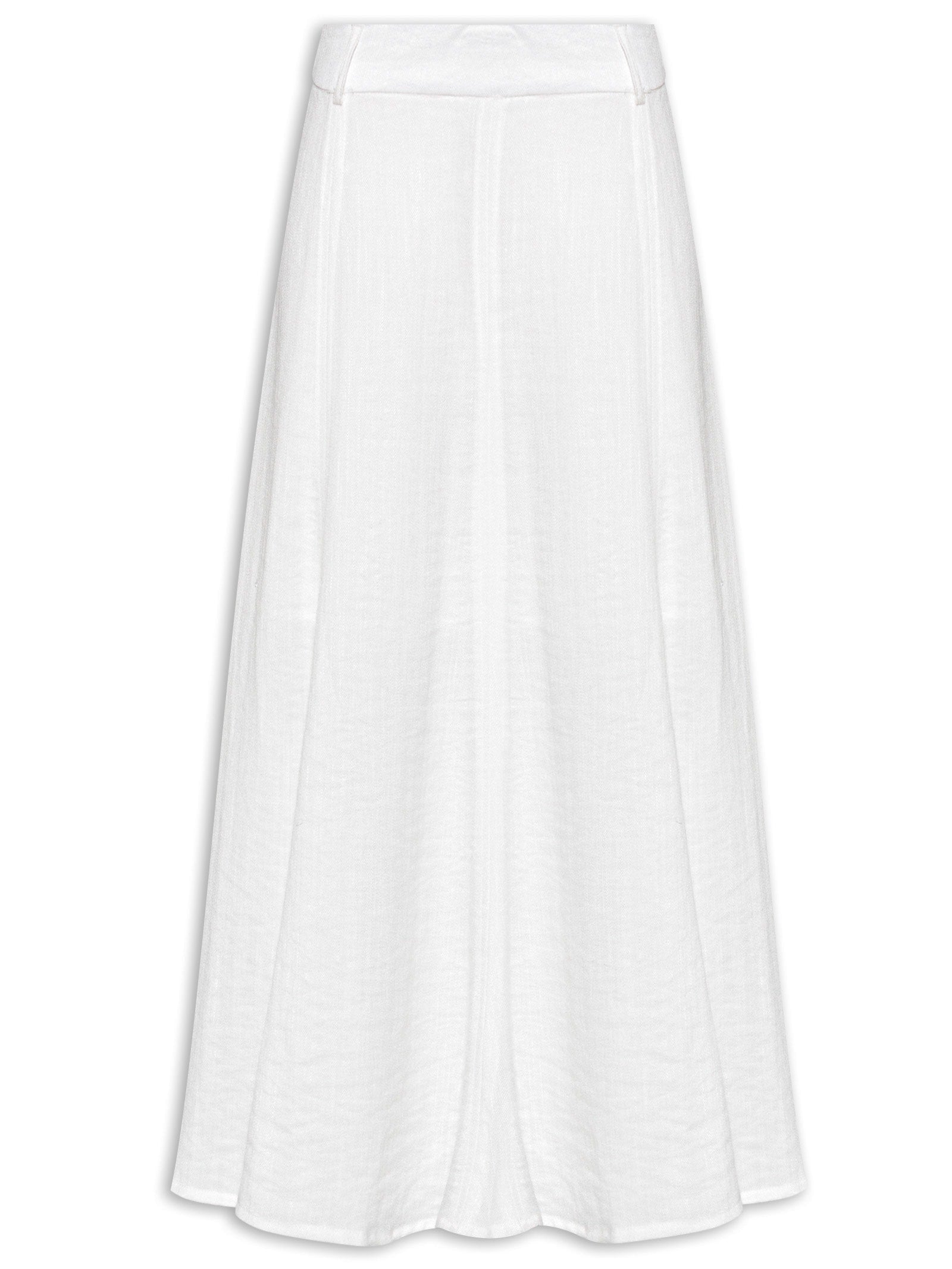 Conjunto Feminino Blusa Sem Alça E Saia Midi - Off White