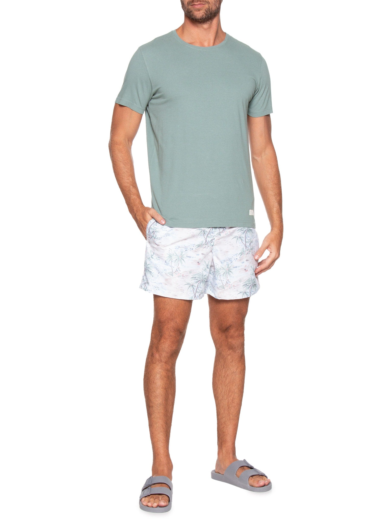 Short Masculino Praia Estampado Fresh Flower - Off White - Imagem 2