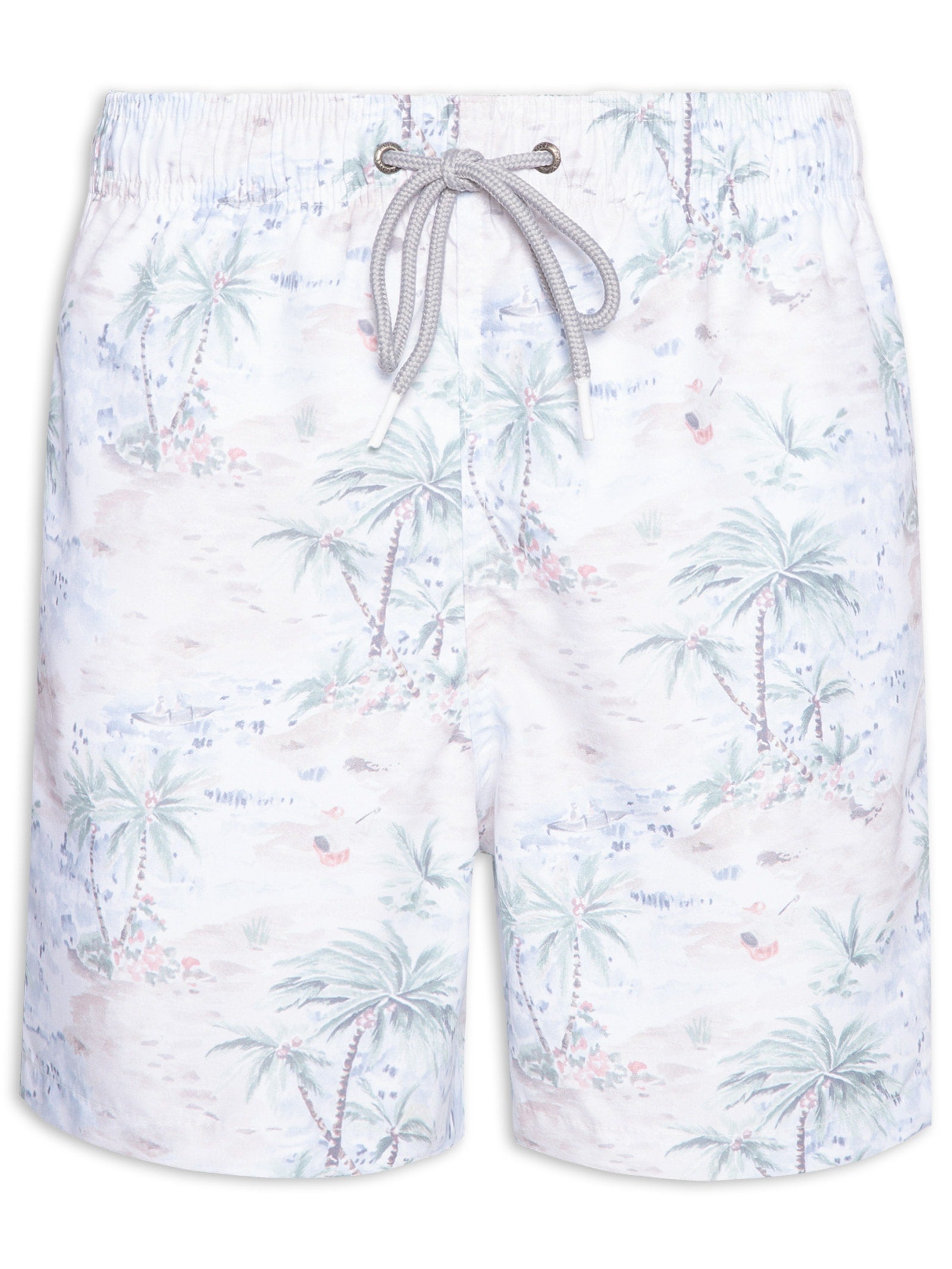 Short Masculino Praia Estampado Fresh Flower - Off White