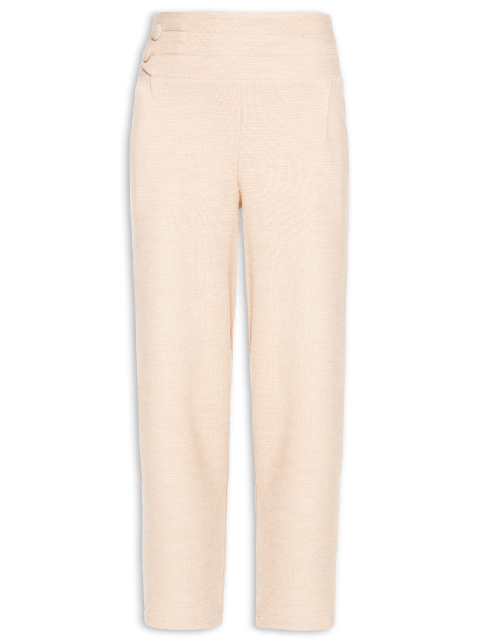 Calça Feminina Sarja Boca Reta Bege Biscoito - Bege