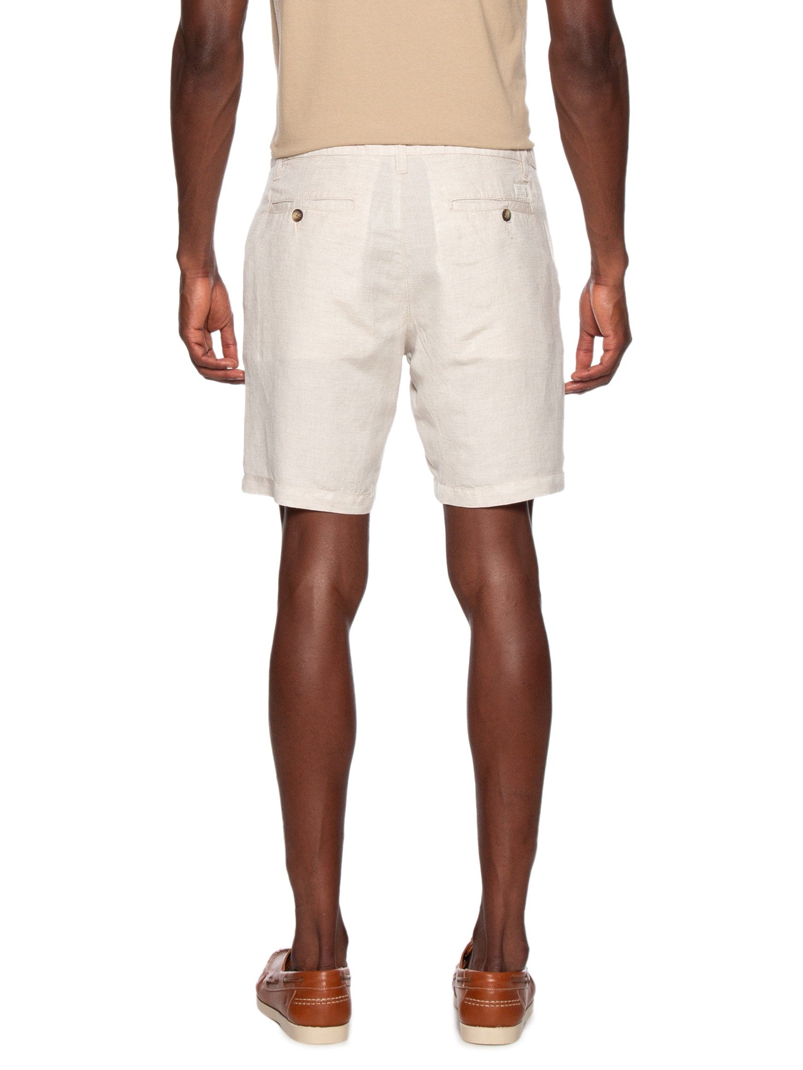Bermuda Masculina Casual Listrada Moletom - Off White - Imagem 4