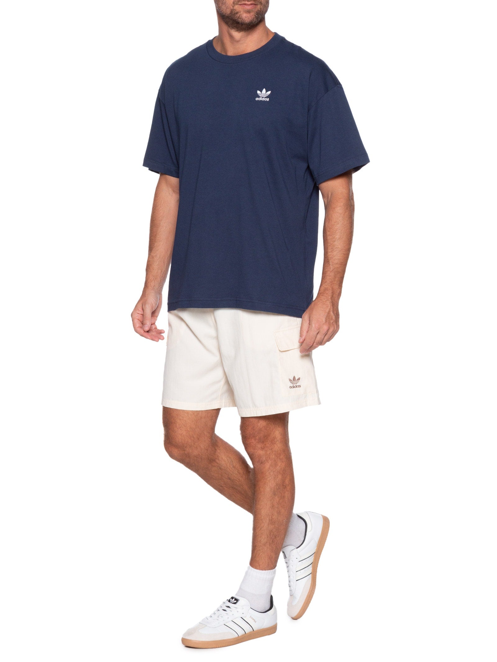 Conjunto Masculino Básico Camisa Manga Curta e Short - Off White - Imagem 2