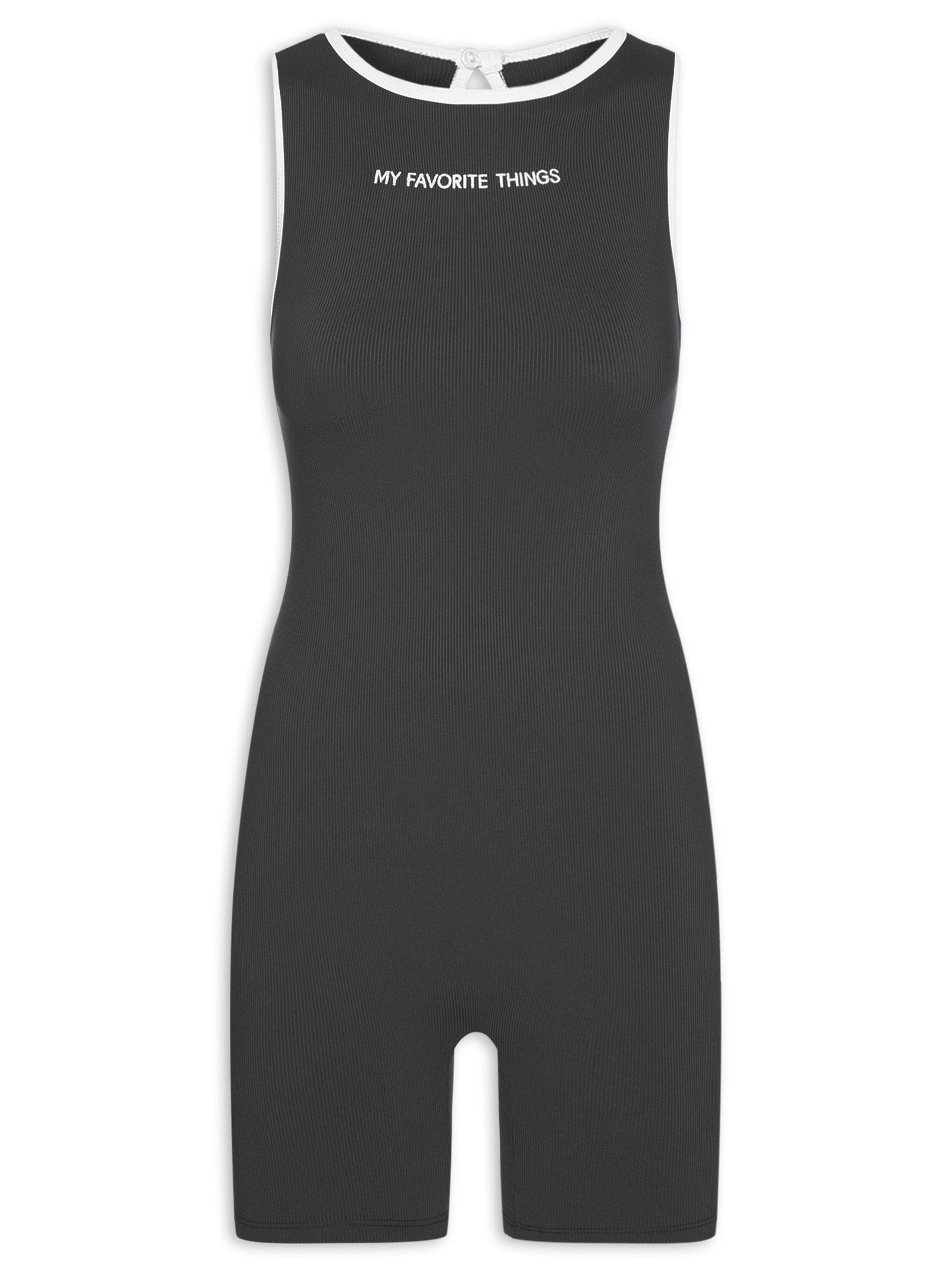 Macaquinho Feminino Curto Com Laço - Preto