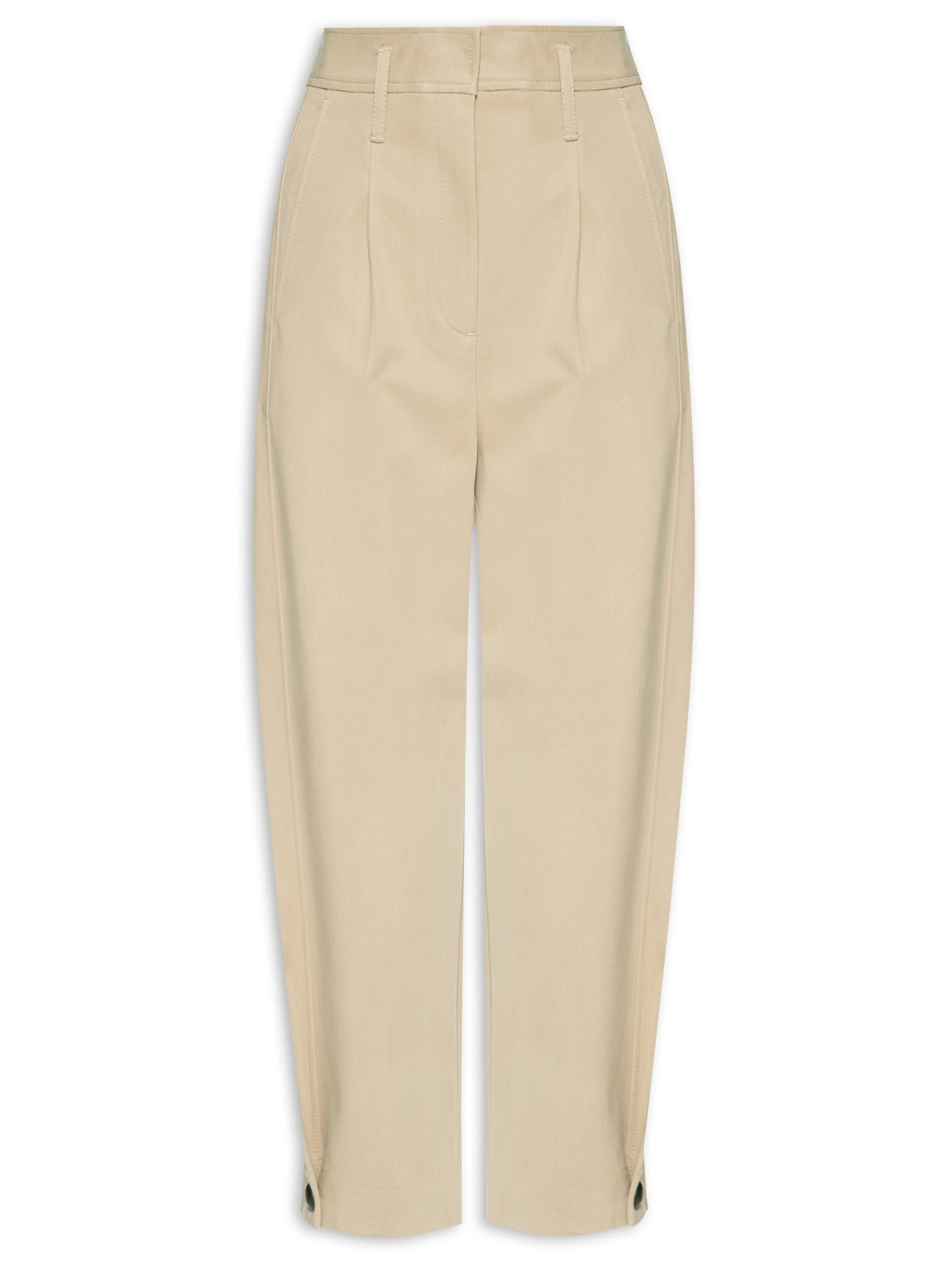 Calça Feminina Em Tricot Com Barra Italiana - Bege