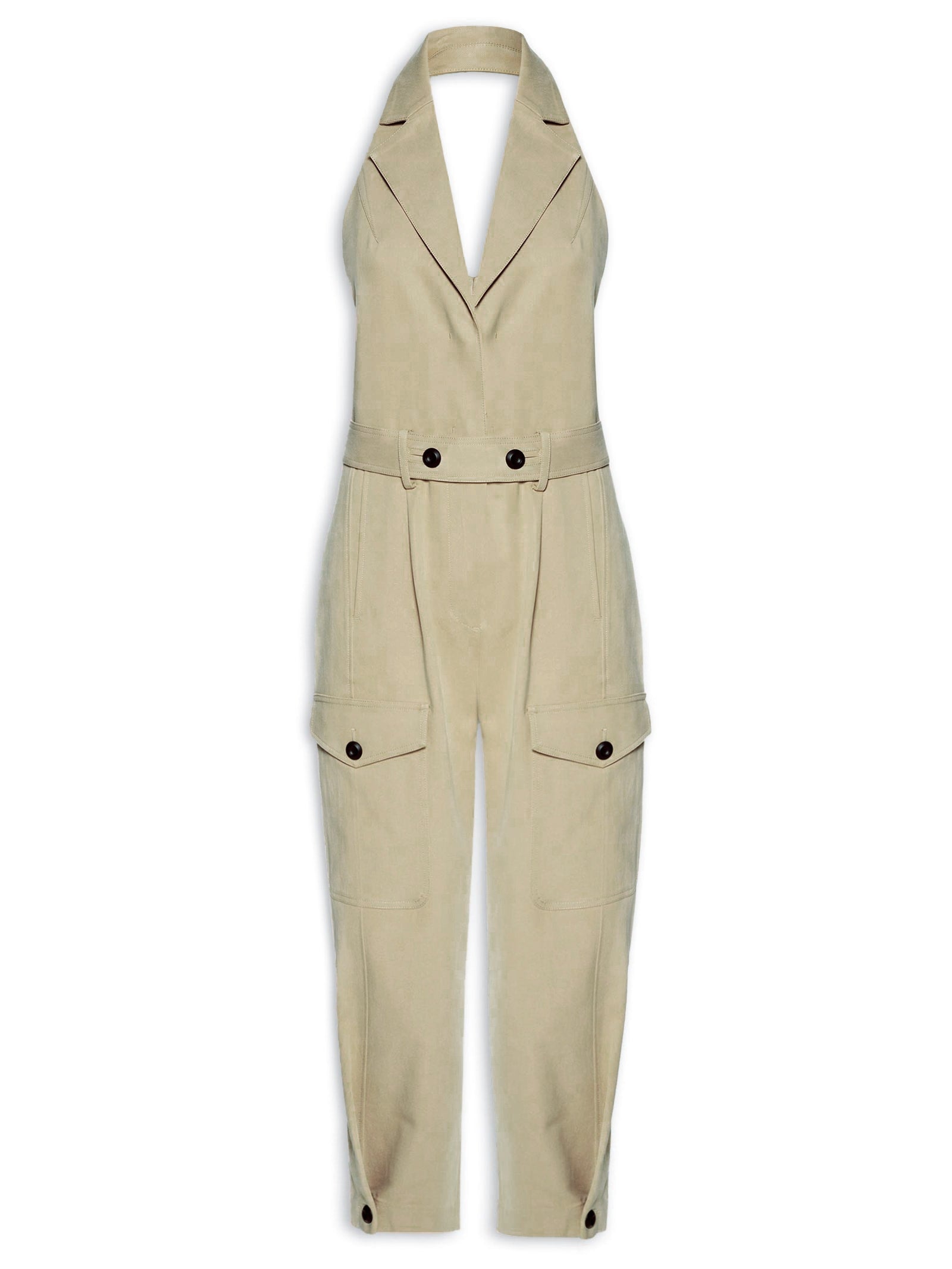 Macacão Feminino Manga Longa Com Bolsos - Verde