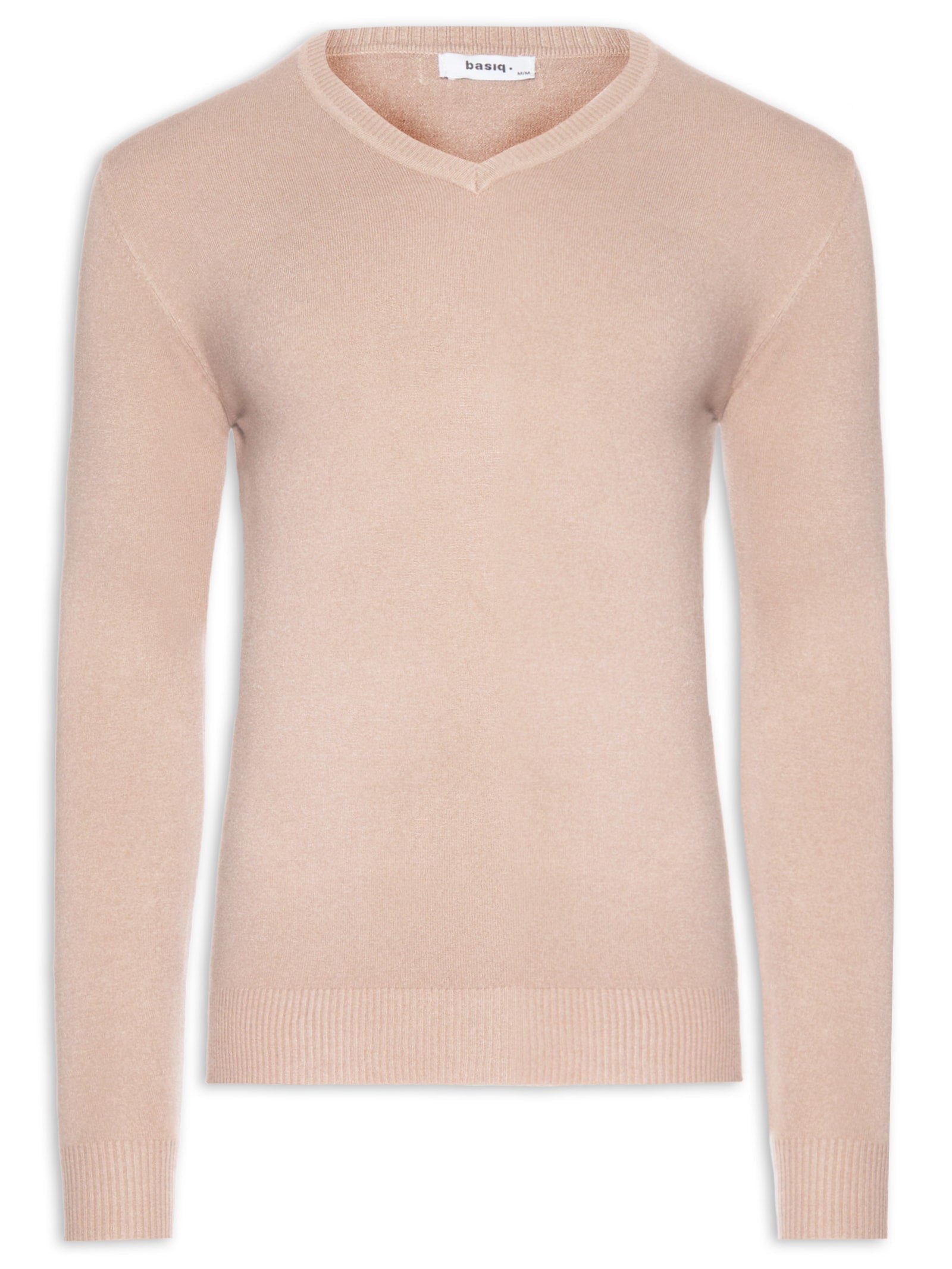 Suéter Masculino Gola V Basico Colors - Bege