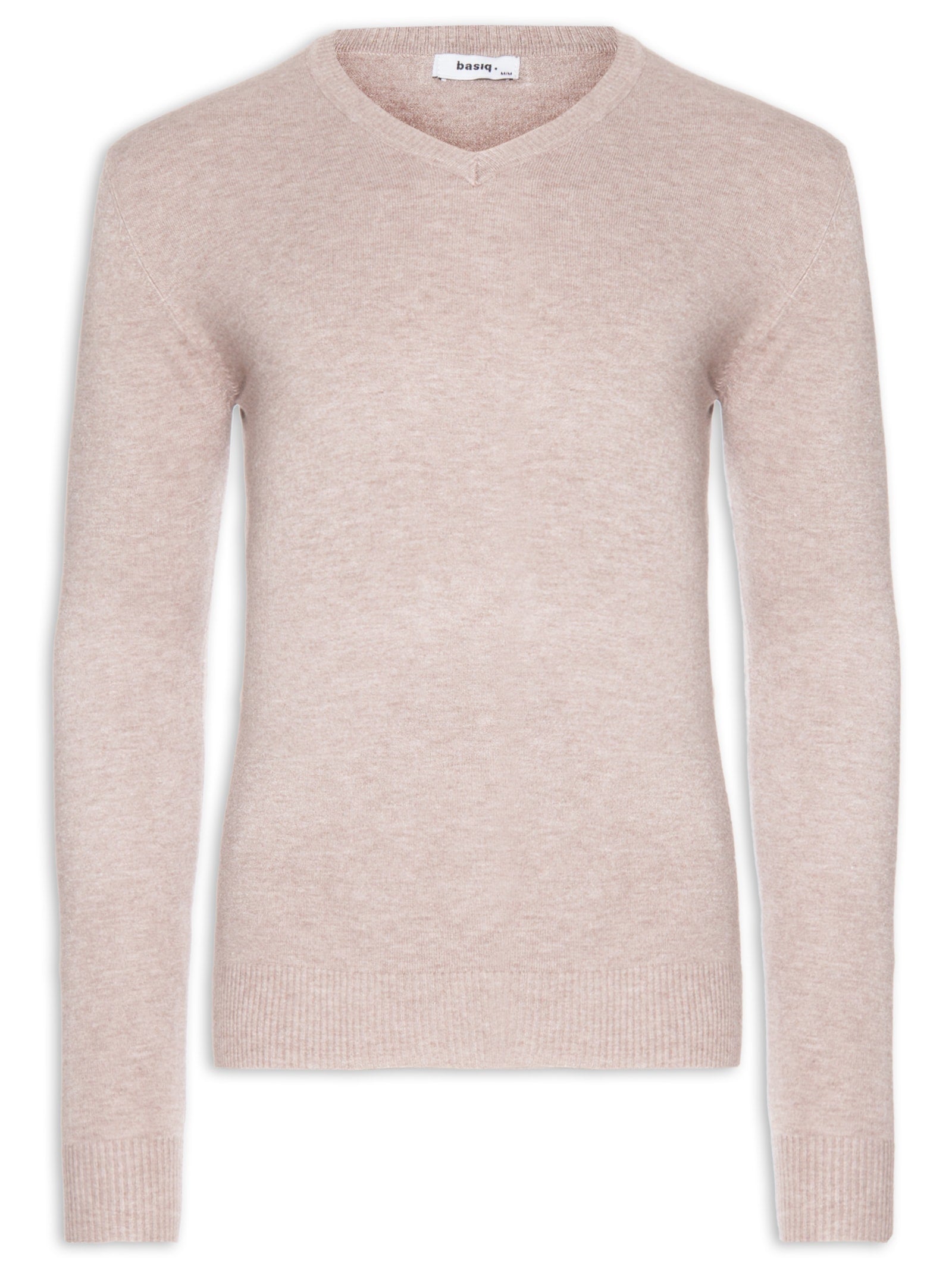 Suéter Masculino Gola V Basico Colors - Bege
