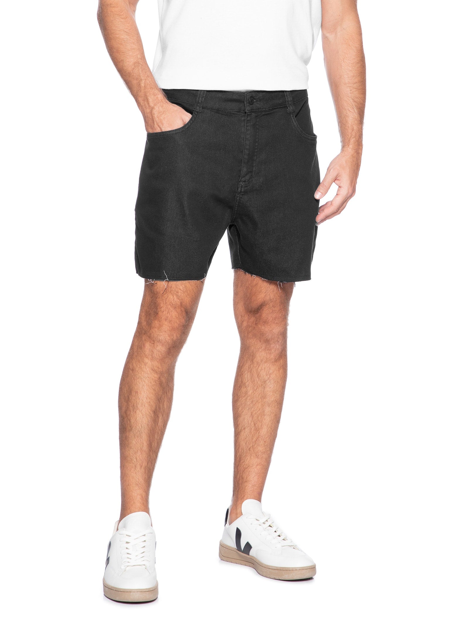 Bermuda Masculina Alfaiataria Cotton E-Basics - Preto - Imagem 3