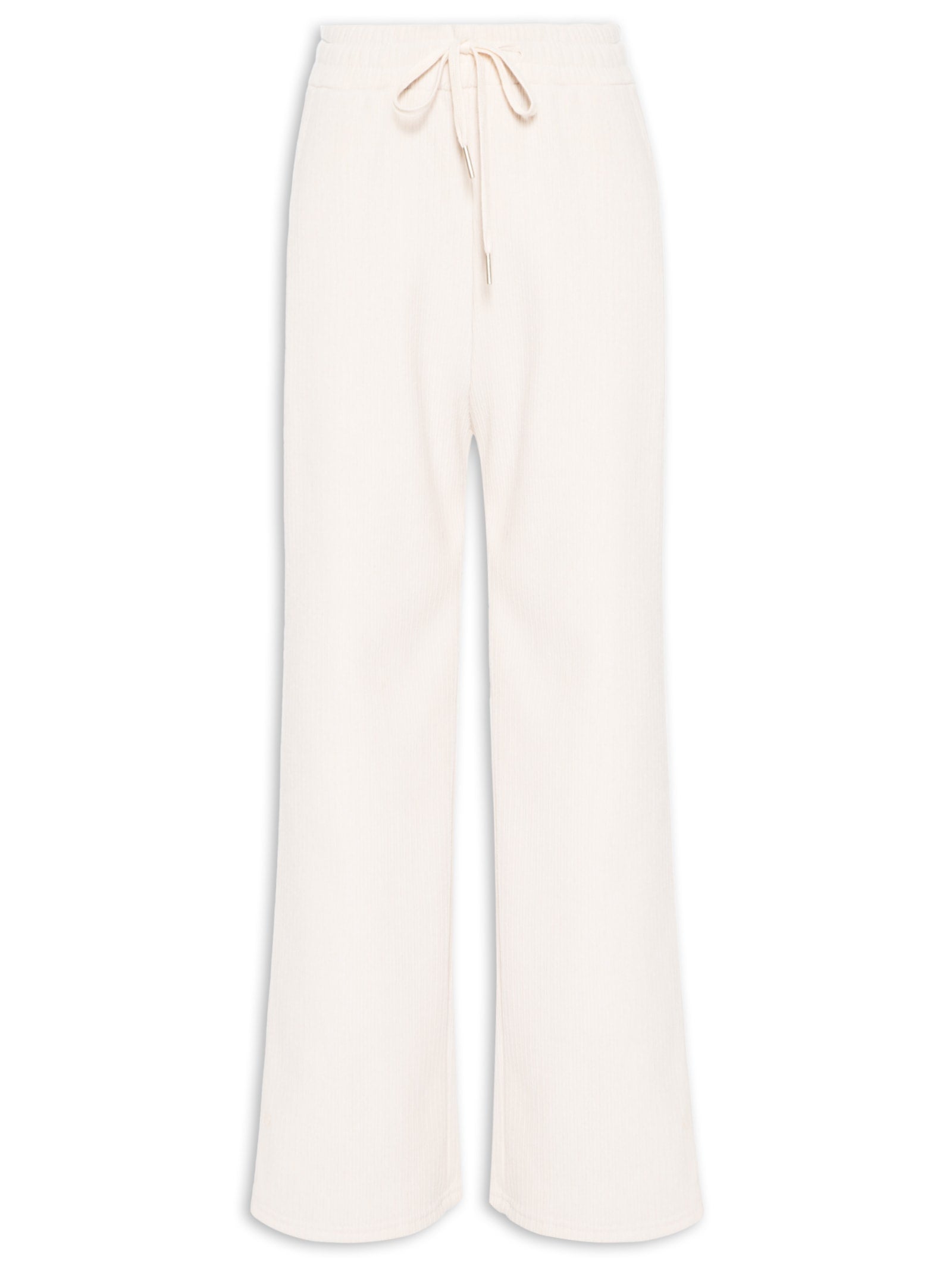 Calça Feminina De Laise Reta Com Ajuste Na Barra - Off White